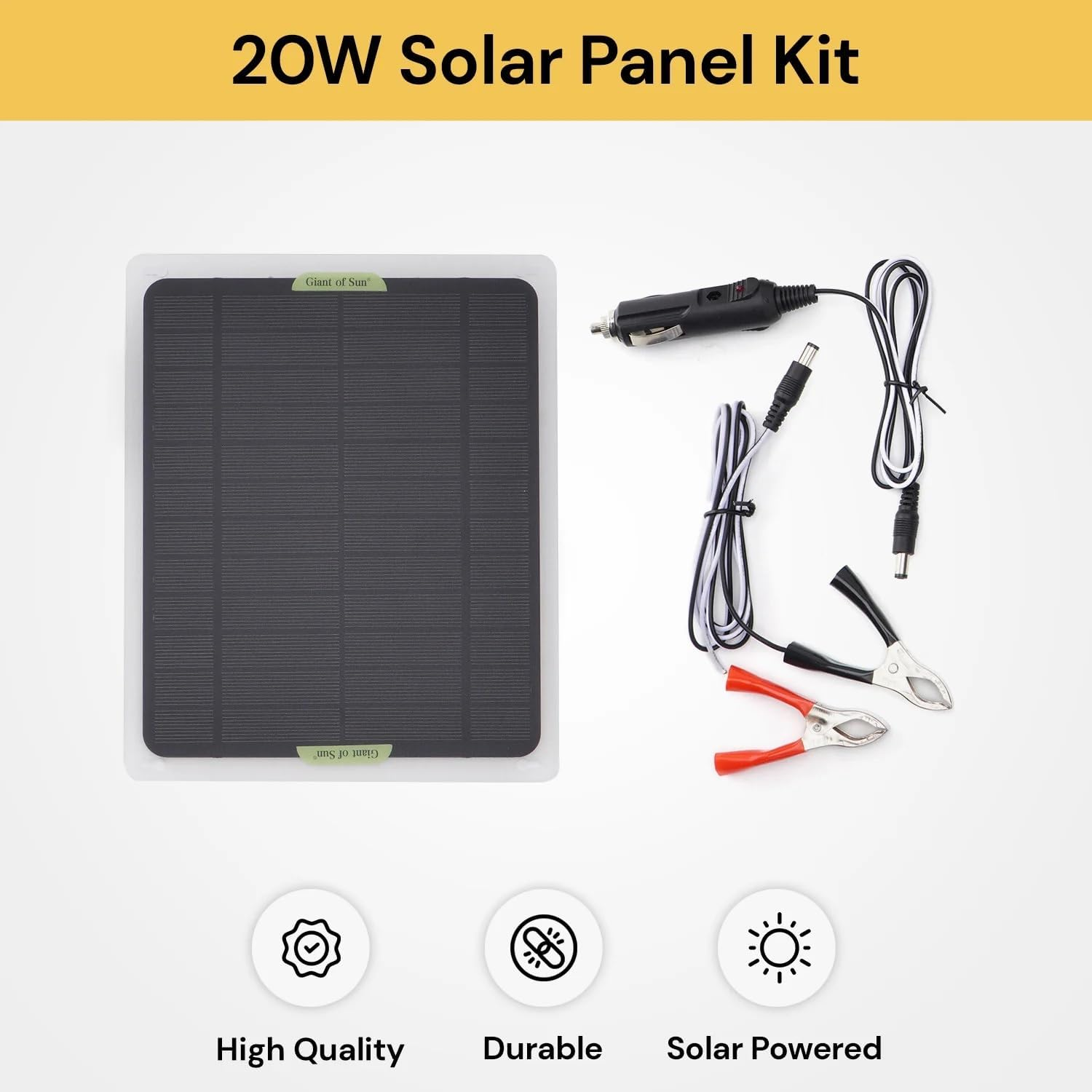 Ezonedeal Solar Panel Kit,20W 12V Solar Panel Trickle Battery Charger for Car RV Marine ATV Kit Camping Boat Motorcycle Automotive Home image number 3