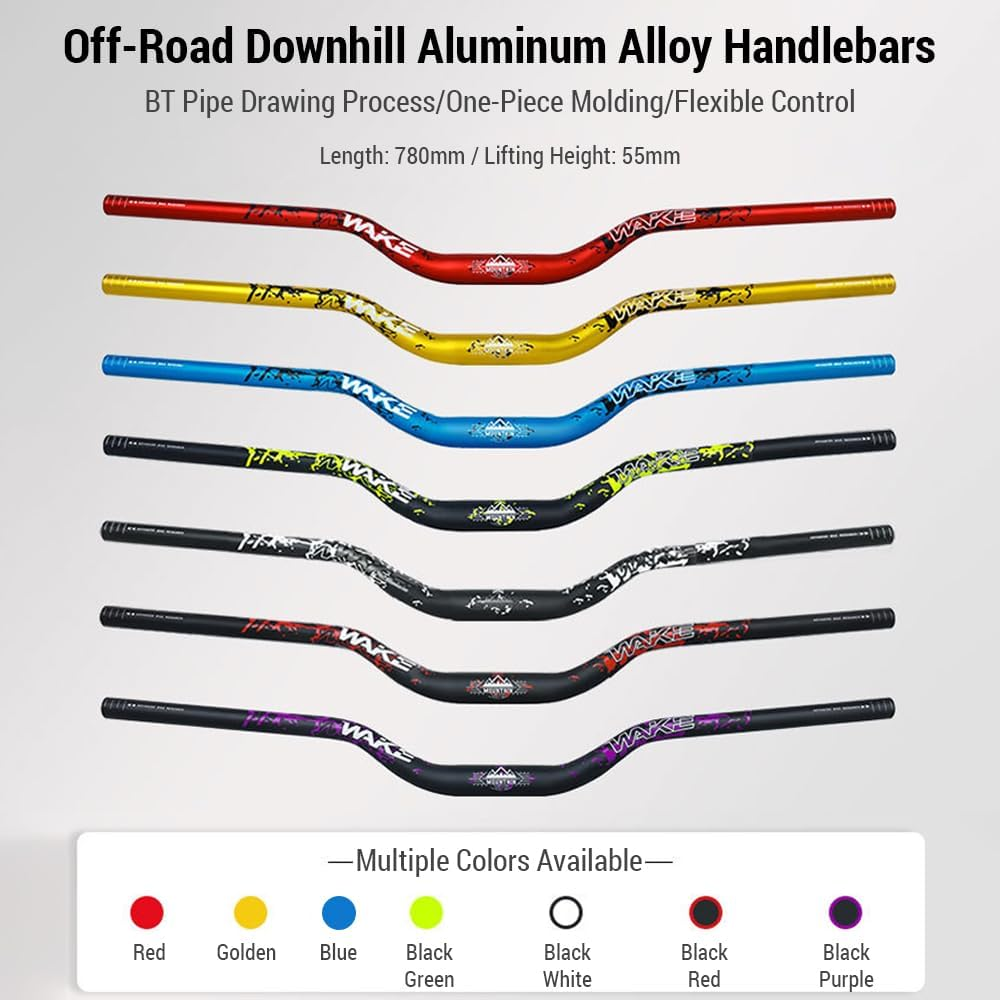 Morelian 31.8MM Mountain Bike Handlebar Aluminum Alloy Bicycle Riser Handlebar 55MM Rise 780MM Length Bicycle Bar with Matte Surface