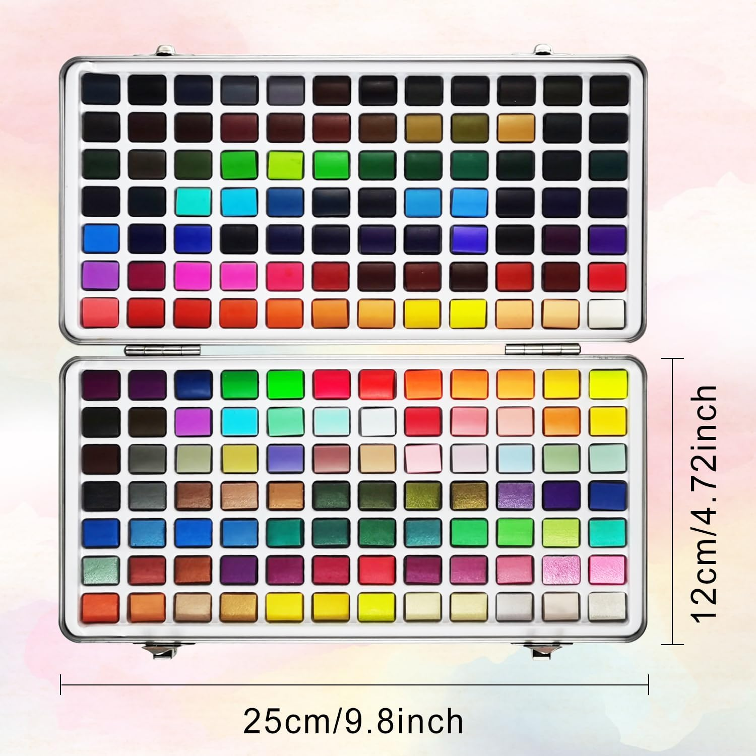 Watercolour Paint Set, 168 High Pigment Watercolor Paint Palettes with with Metallic, Fluorescen,Macaron Colors Brush Pen, for Artists, Amateur Hobbyists and Painting Lovers, Painting Art Supplies for Adults image number 6