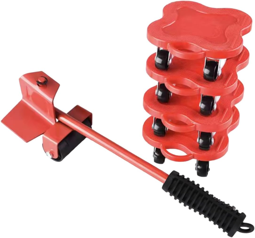 AIMALL 5-Piece Heavy Furniture Lifter and Mover Set with 360&deg; Rotatable Wheels, Easy Lifting and Moving Tool for Home and Office