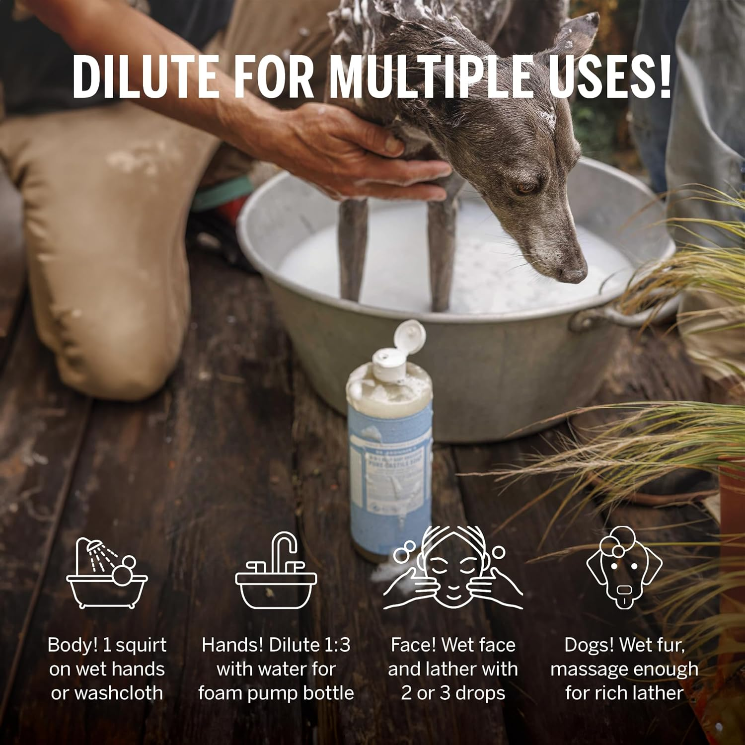 Dr. Bronner'S - Pure Castile Liquid Soap Rainbow Sampler - Travel-Size Gift Pack - 6X59 Ml image number 6