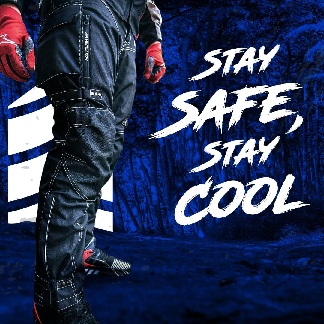 HWK Dual Sport Motorcycle Pants for Men with Water Resistant Cordura Textile Fabric & Impact Protection Armor image number 4