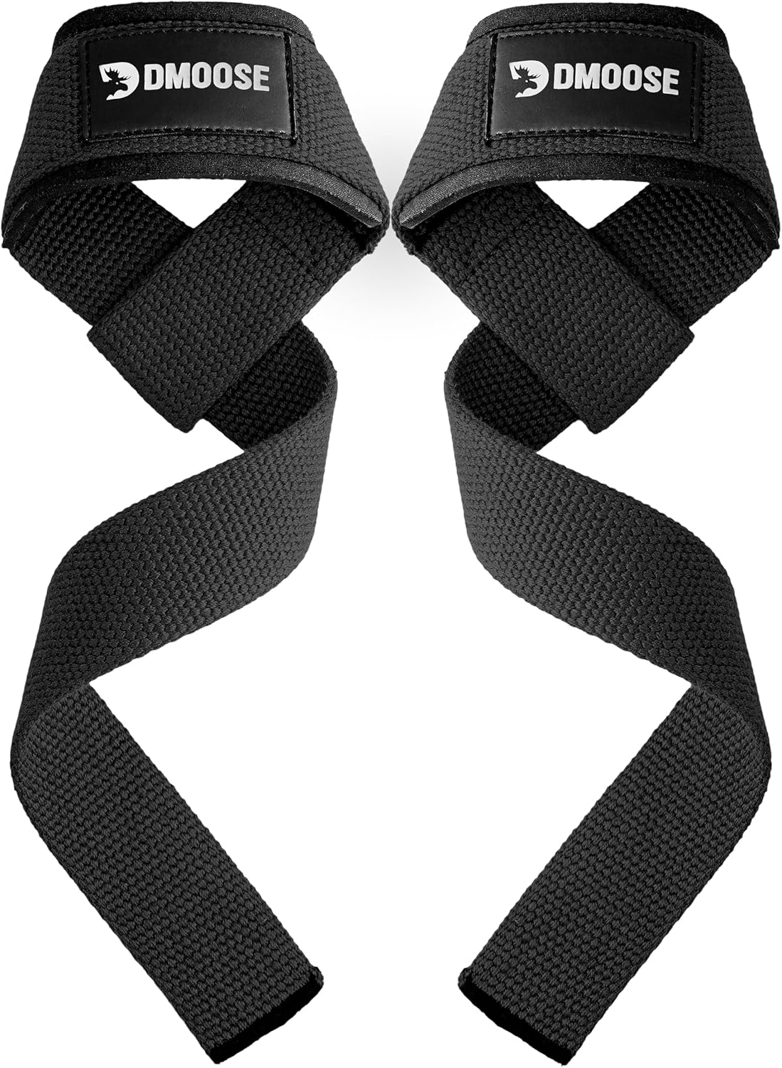Dmoose Fitness Lifting Straps 24" (Pair) - 5Mm Padded Durable Wrist Straps for Weightlifting & Powerlifting - Cotton Lifting Strap with Silicone Grip for Men & Women - Deadlift Strap for Gym Workout