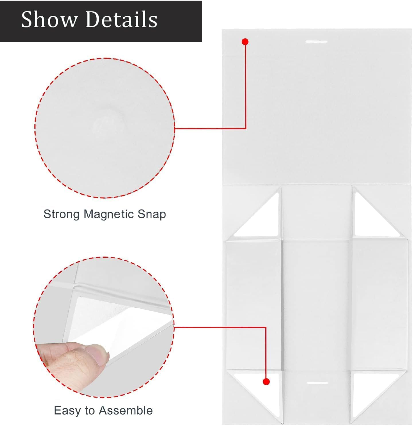 Gift Box with Lid, 3 PCS Collapsible Magnetic Closure Proposal Box with Satin Ribbons, Sturdy Storage Box for Birthdays, Weddings, Christmas (White, 30 X 24 X10Cm)