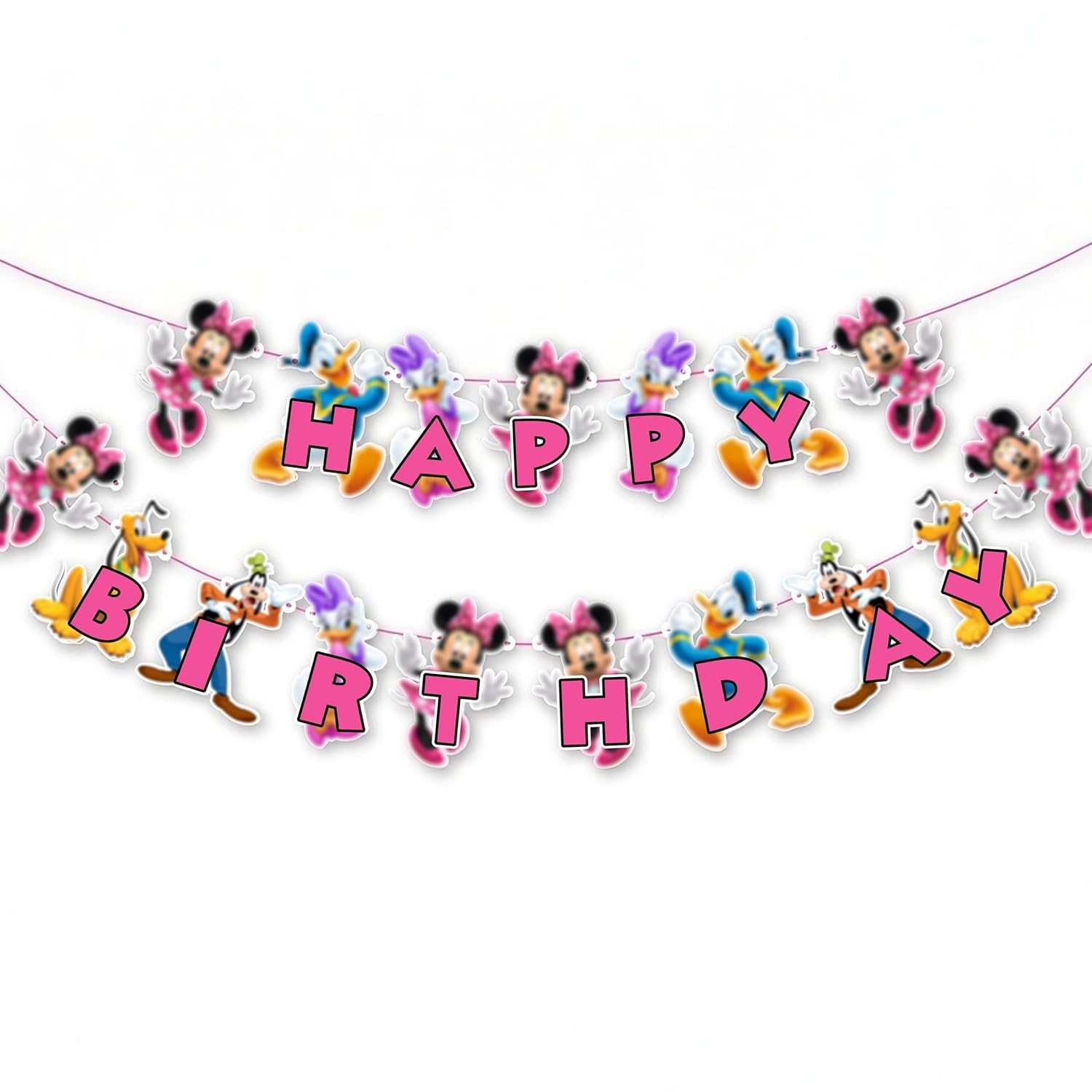 Mine Muse Happy Birthday Banner &ndash; Cute Pink Party Decoration for Girls, Themed Hanging Garland for Birthday & Mine Muse Celebrations