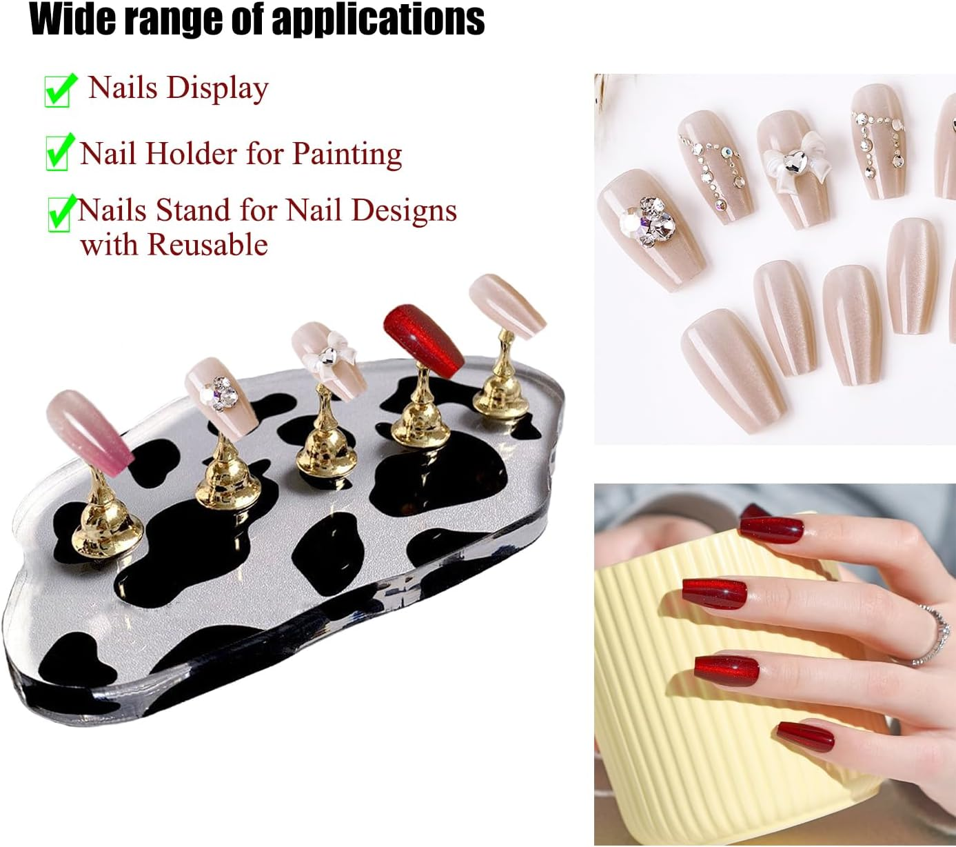 Nail Stands Nail Holder for Painting Acrylic Nail Durable Alloy Nail Display Nail Brush Nail Art Pen Holder, Nail Art Tools Package image number 2