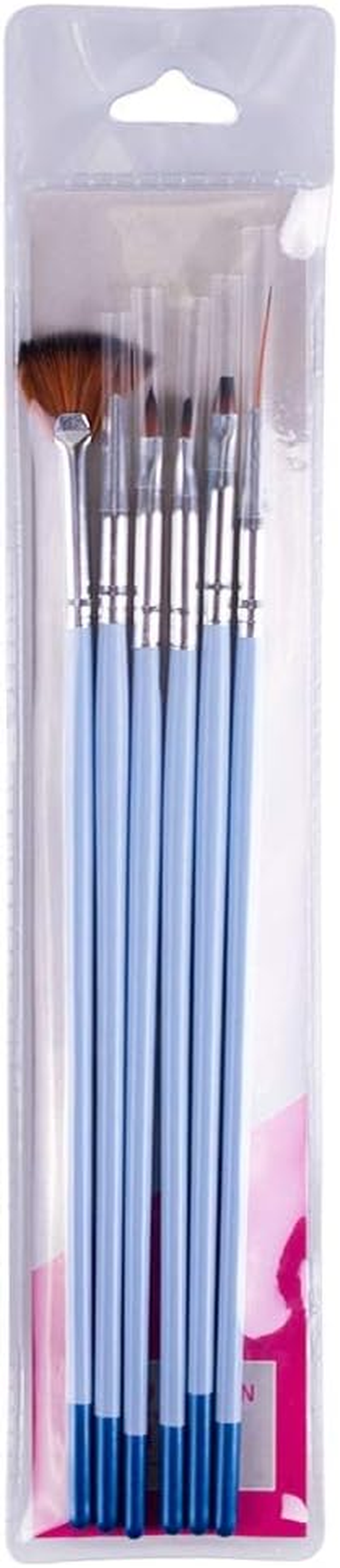 6Pcs Blue Wooden Nail Art Drawing Painting Sets 6 Designs Nail Brush Kits Manicure Tools 18Cm Zhengpingpai