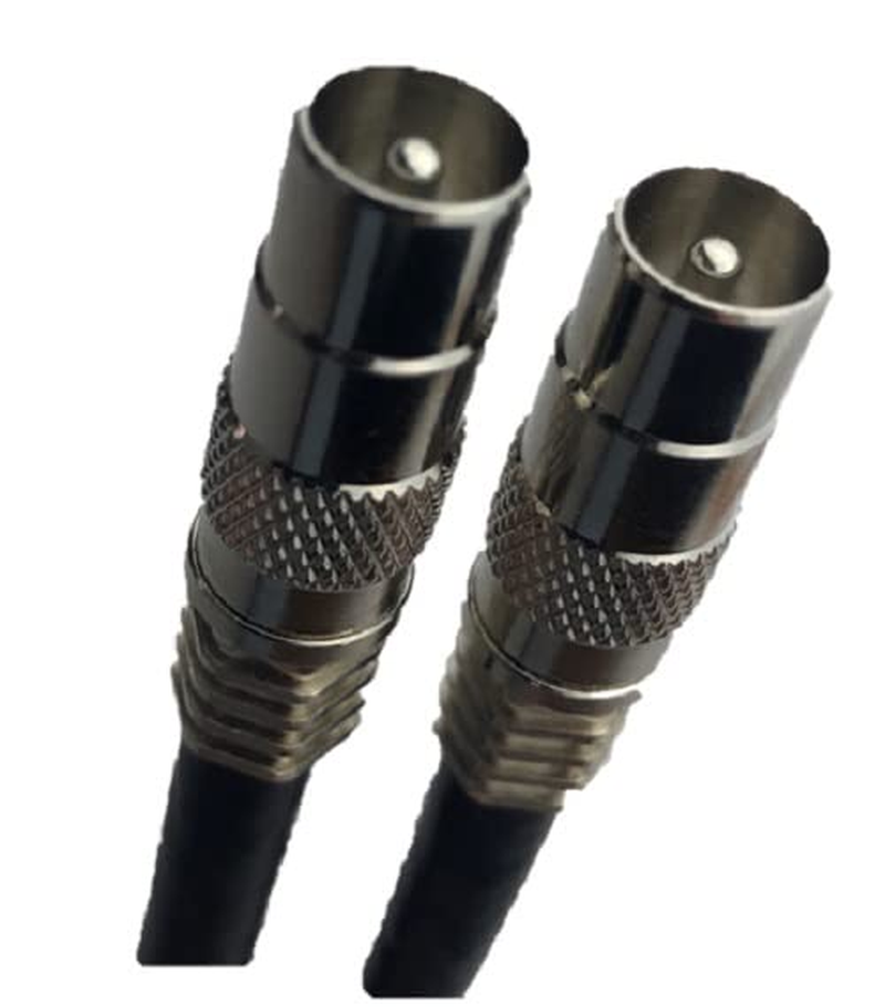 TV Antenna Cable PAL Male to Male Aerial Flylead Coax RG6 Quad Shield Black (5M) image number 2