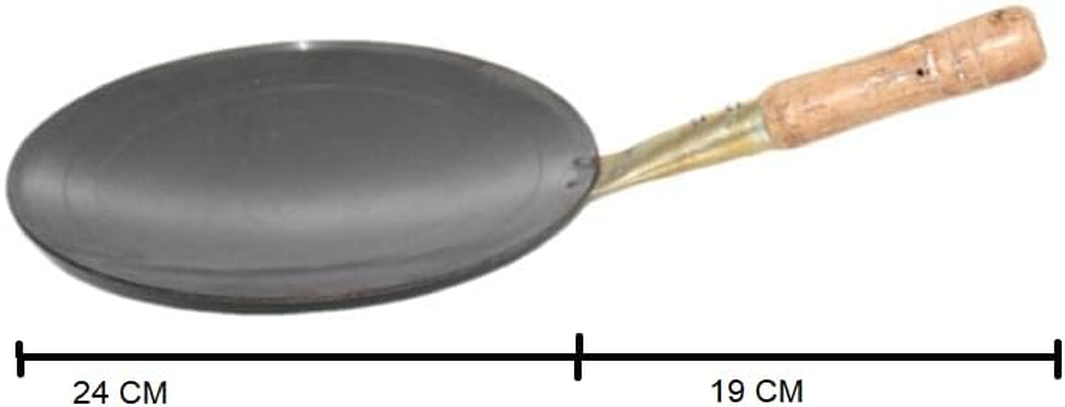 24 CM Pure Iron Concave Tawa with Unique Smooth Edges Metal Spoon Friendly Wooden Handle Perfect for Roti & Chapati image number 5