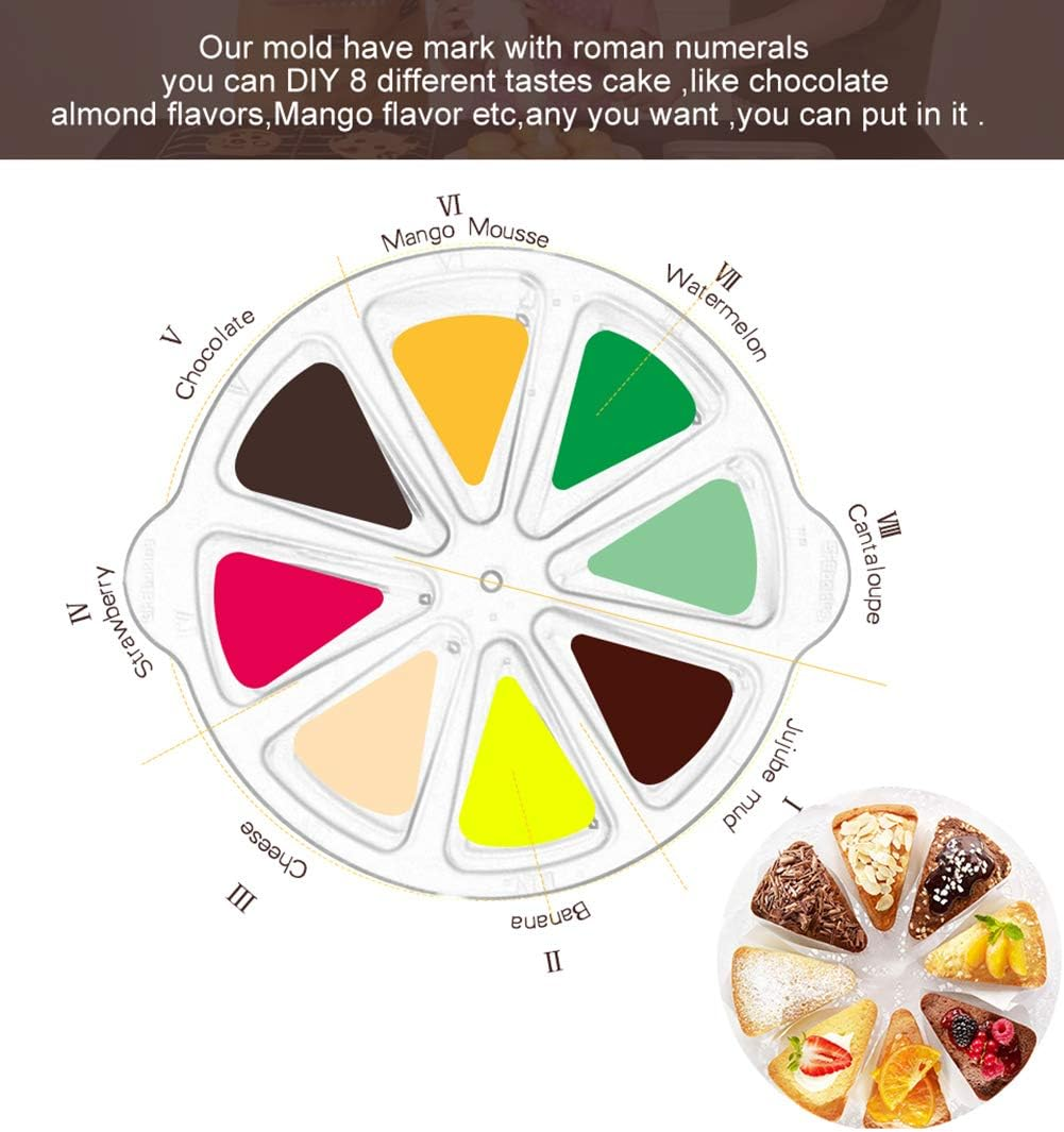 Cake Mold, Baking Molds Triangle DIY 8 Triangle Cavity Silicone Chocolate Cake Cupcake Biscuit Soap Baking Mold for Home Kitchen(Light Purple) image number 5