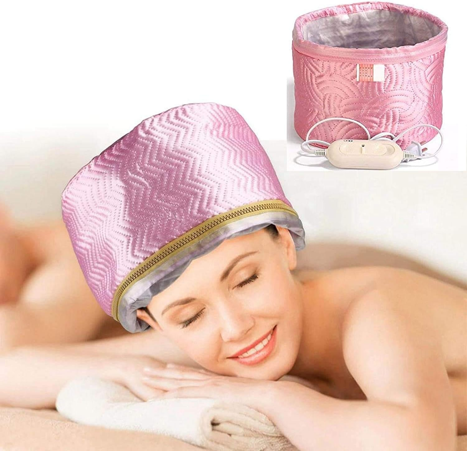 Eopzo Hair Care Thermal Head Spa Cap for Detachable Temperature Control Heating for Damaged Hair and Nourishing Moisturize Deep Conditioning Home SPA Steam Haircare, Facial Hair Steamer