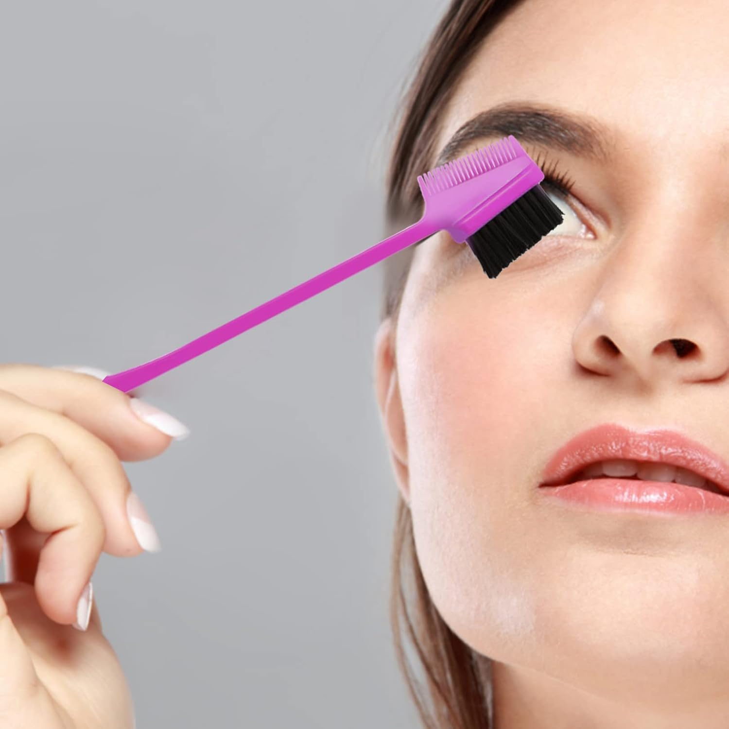 2Pcs Hair Edge Brush,Hair Edge Control Brush,2 Colors Double Sided Control Hair Brushes,2 in 1 Hair Edge Control Brush,Dual Ended Hair Comb Brush for Eyelash Combs Hairstyling Eyebrow Brushes image number 2