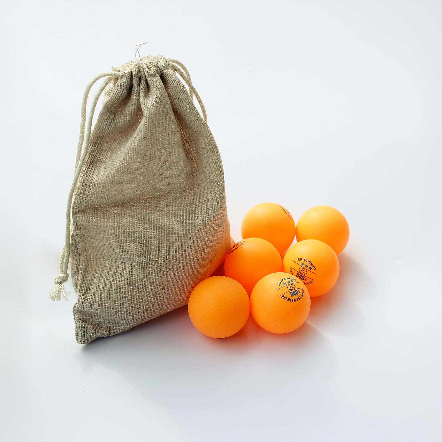 SPP 3 Star 6PCS Table Tennis Balls Professional Pingpong Ball Training Ball 40+ Ping Pong Balls for Competition and Recreational Play with a Bag