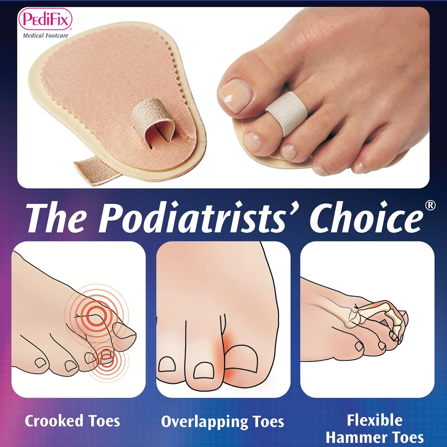 Pedifix Podiatrists' Choice Toe Straightener 3 Pack - One Size Fits Most image number 5