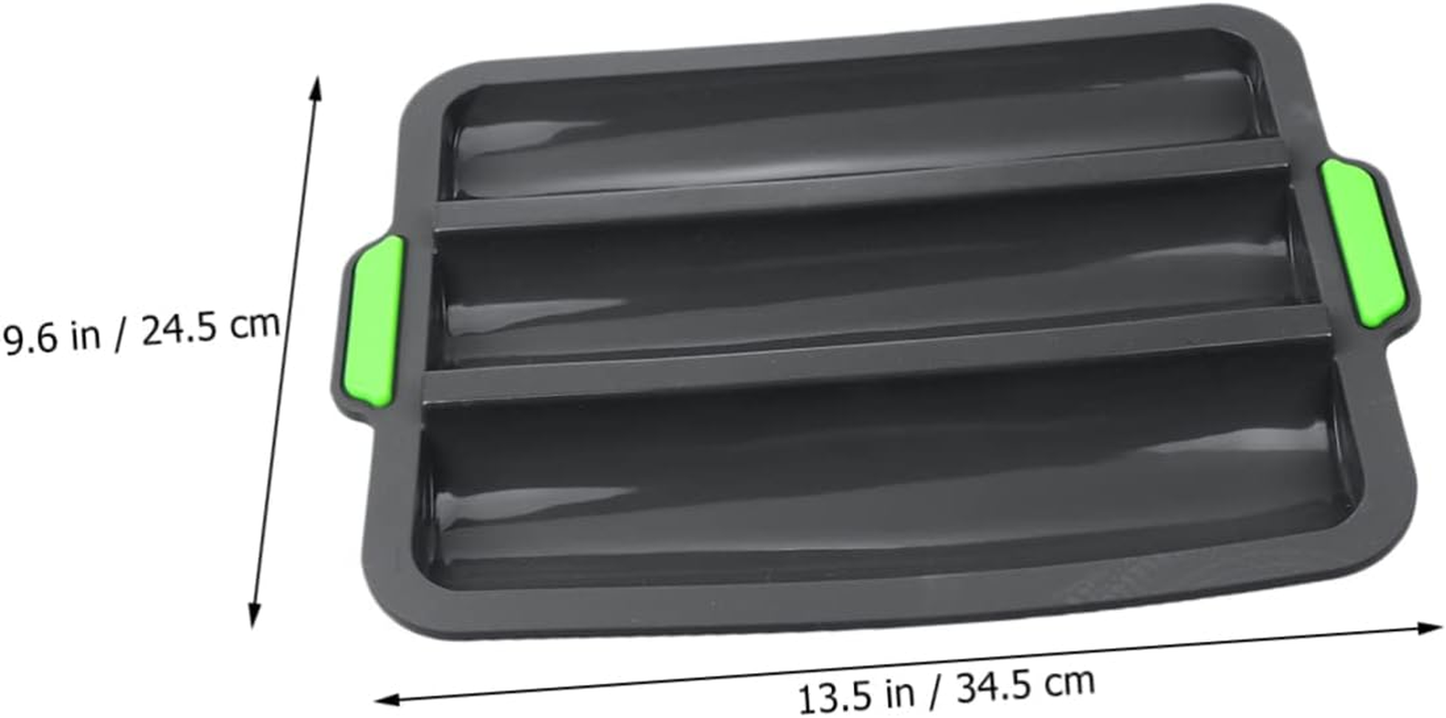 DOITOOL Silicone Loaf Pan Baking Mould Baking Tray for Home Kitchen 3 Slots Bread Baking Pan No-Stick Wave Stick Bread Stick Accessory - Green image number 3