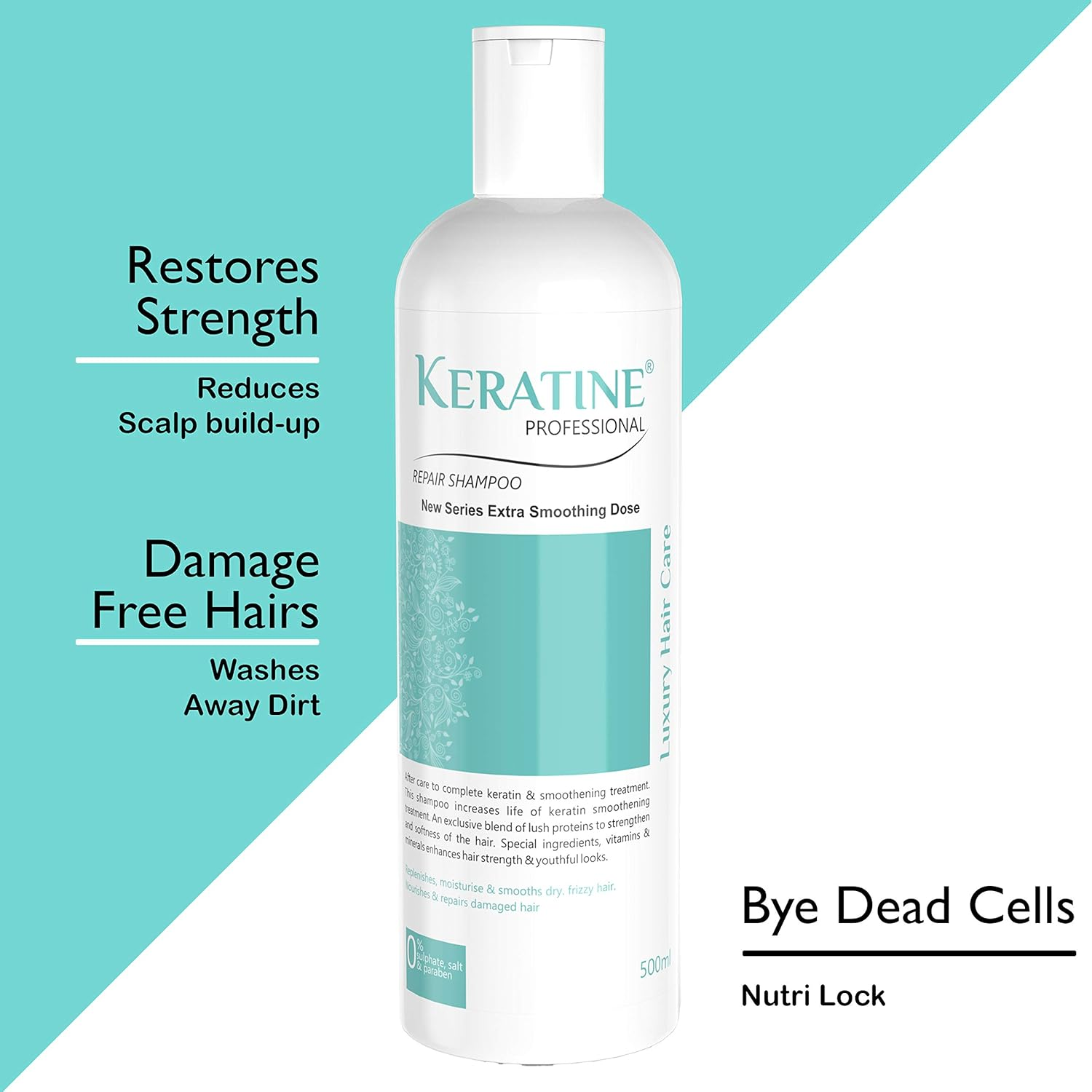 Keratin Shampoo, Hair Mask and Serum(100 Ml) Kit | Repair Shampoo, Repair Hair Mask and Professional Smooth Shine Serum Set for Thin Fine Hair | Pro Treatments for Dry, Damaged & Color Treated Hair image number 1