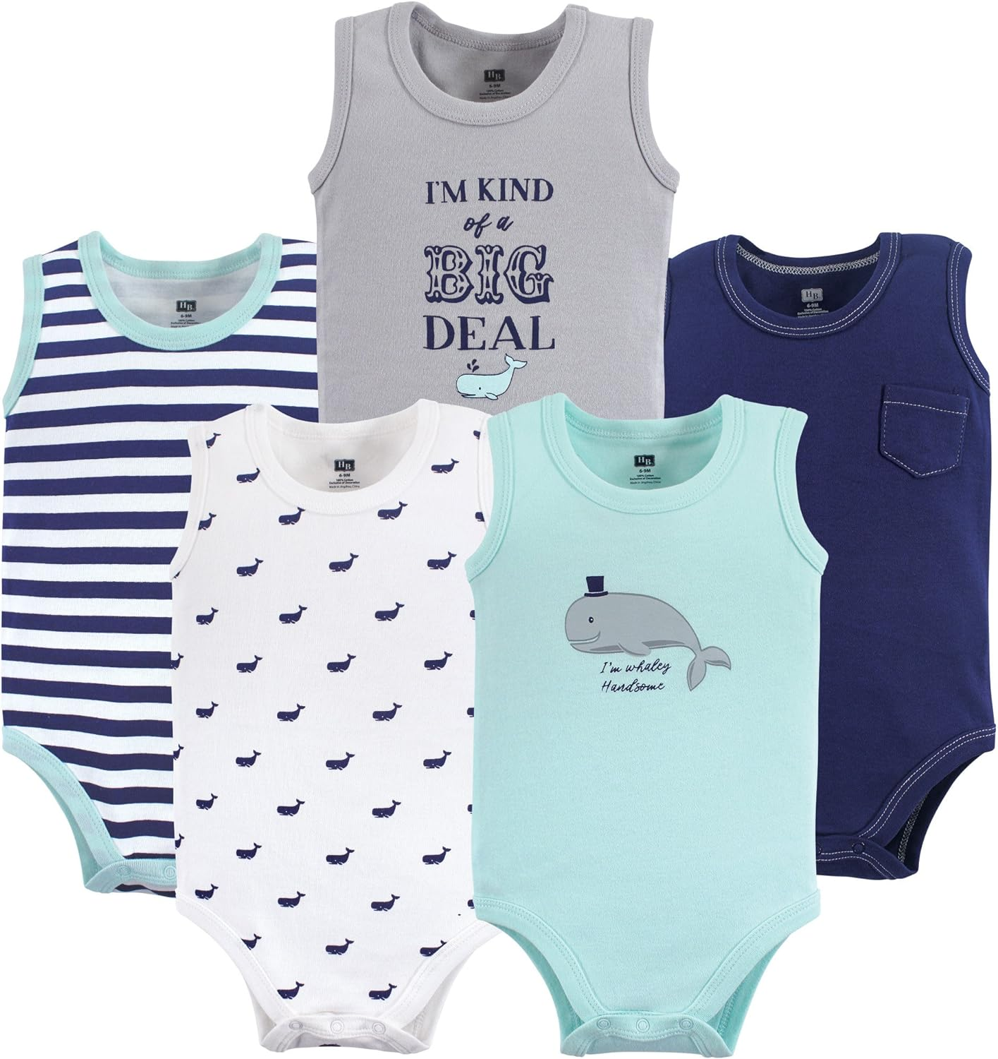 Hudson Baby Unisex Baby Cotton Sleeveless Bodysuits image number 7