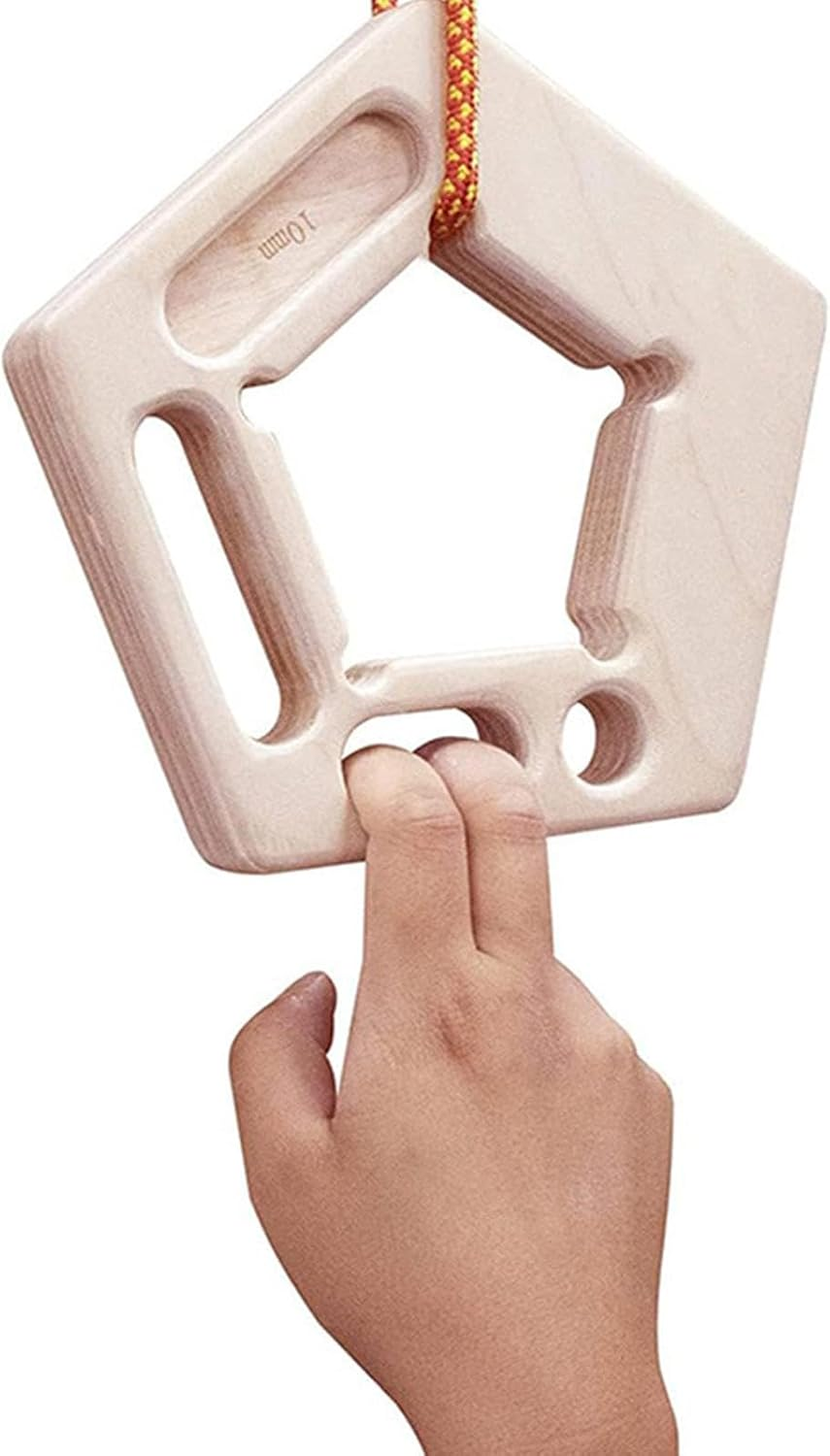 Ｂｅｓｇａ Grip Trainers Board Climbing Hang Holds Training Board Fingerboard Double Side Fitness with Rope Wooden Rock Climbing Holds image number 2