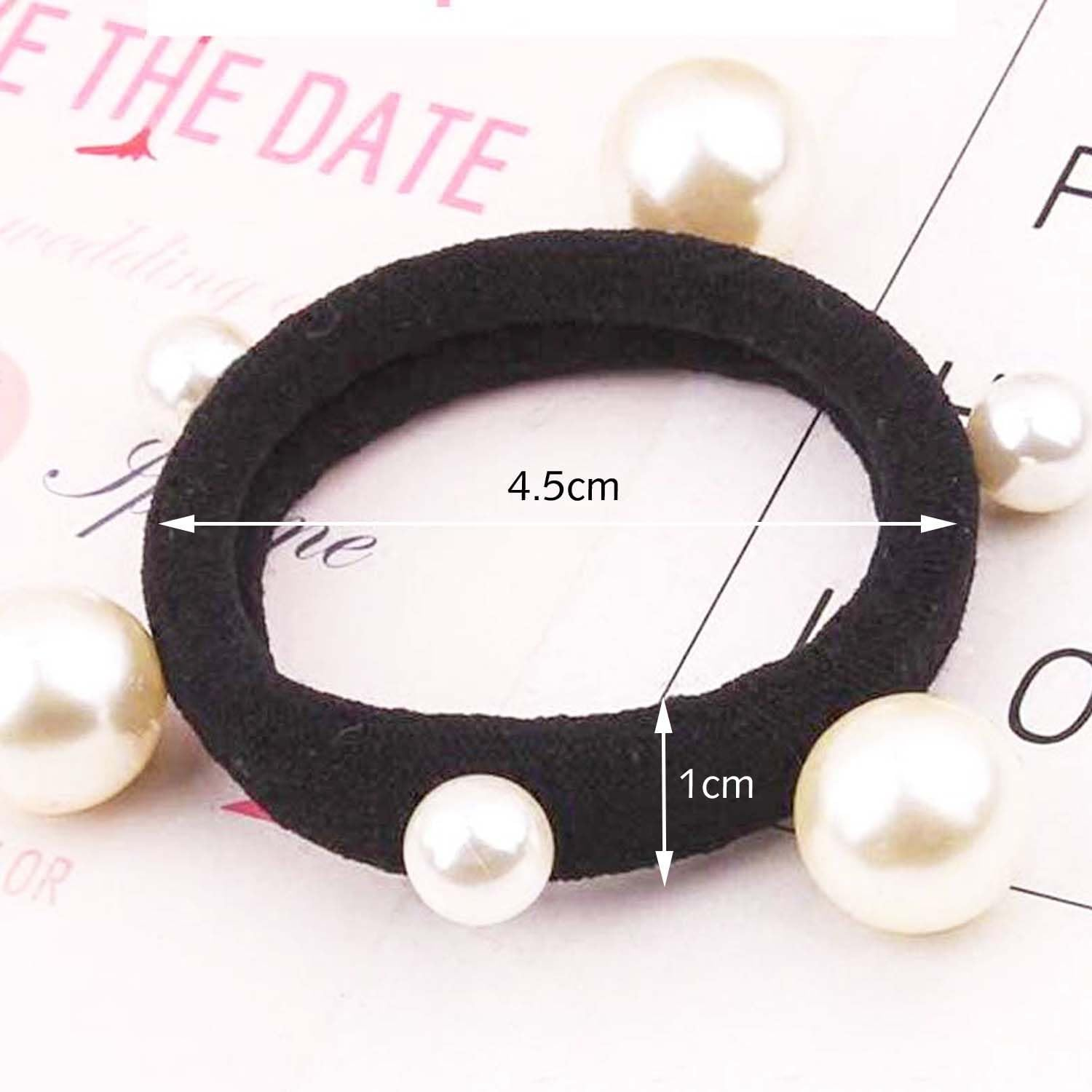 Scrunchies Hair Bands Bracelets Ponytail Holder Hair Accessories Extra Elastic & Strong Hold for Women, Men, Children (Black) image number 6