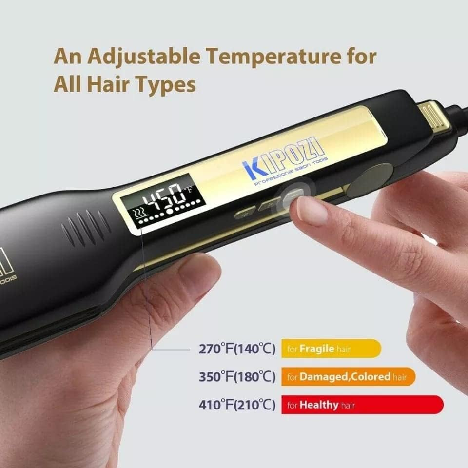 Professional Hair Straightener Fast Heat Smart Timer Flat Iron with LCD Display Curling and Straightening Salon image number 1