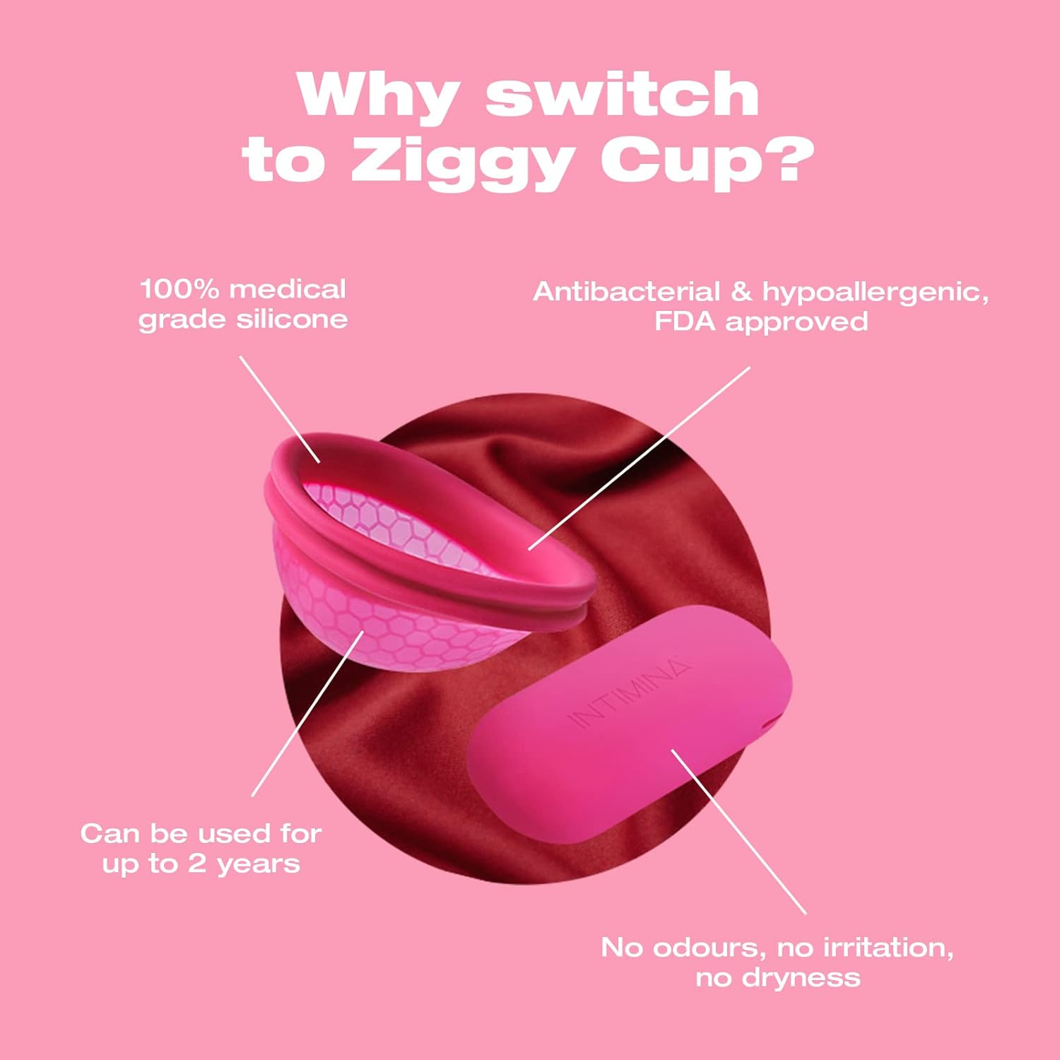 Intimina Ziggy Cup &ndash; Extra-Thin Reusable Menstrual Cup with Flat-Fit Design image number 6
