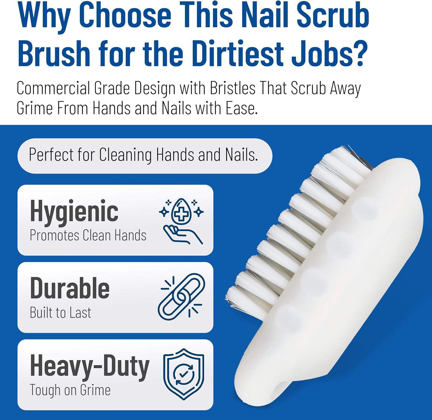 Carlisle Foodservice Products Hand and Nail Brush, White image number 3