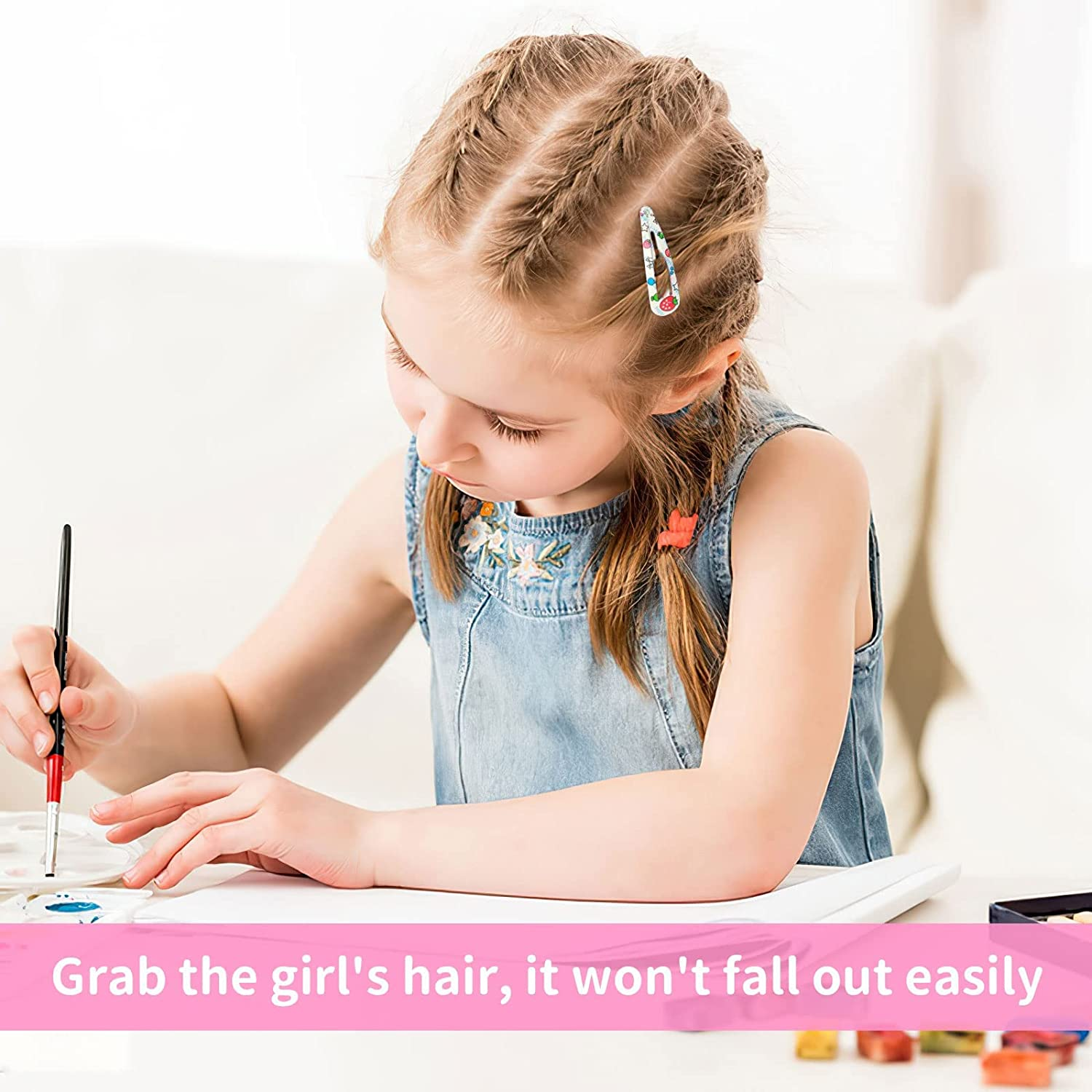 Girls Hair Clips, Metal Snap Hair Clips, 100 Pcs Non-Slip Metal Barrettes for Girls Teens Women, Mixed Colours image number 4