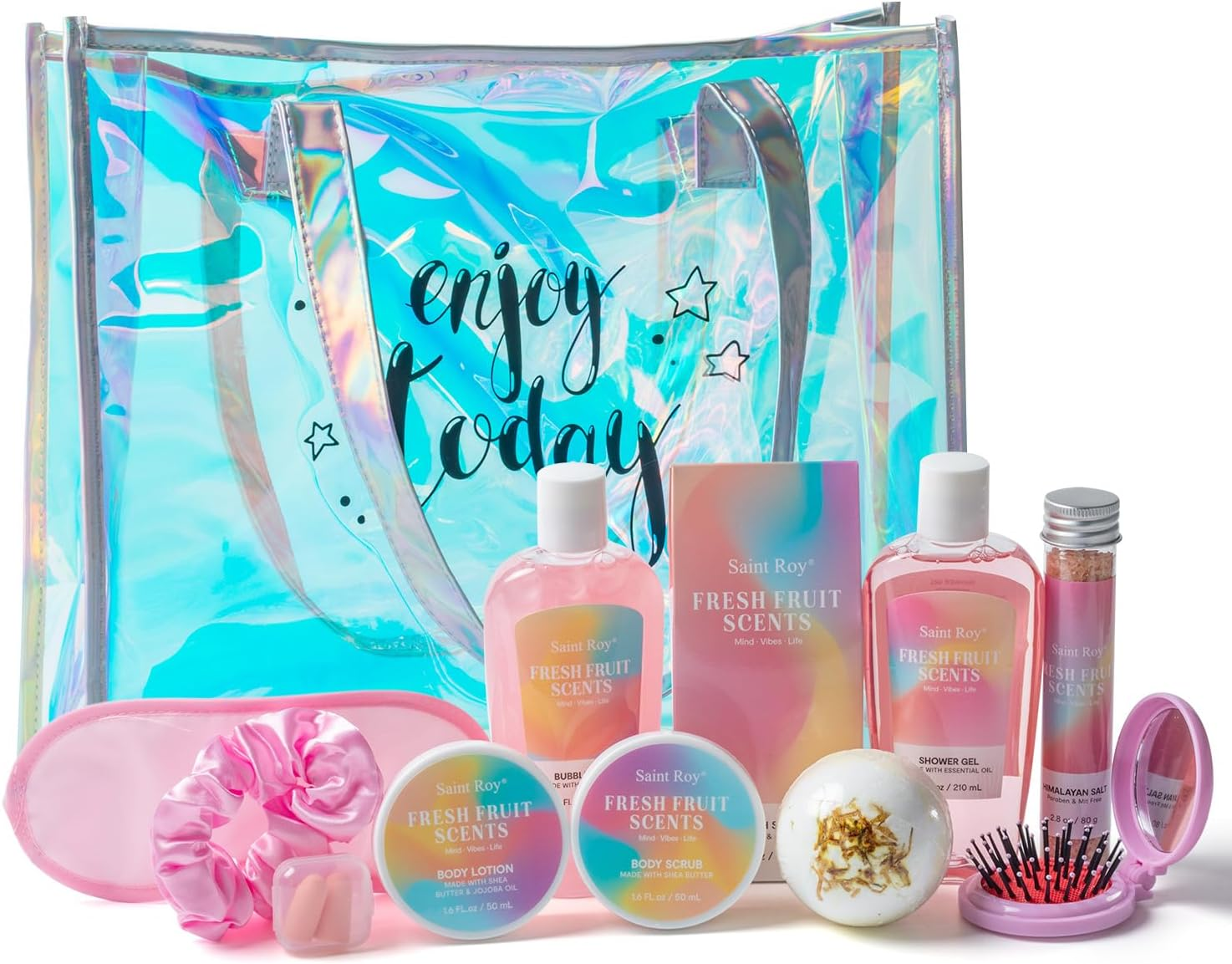 Spa Kit for Women - Unique Gift Set for Teen Girls Tote Bag for Women, 13Pcs Fresh Sents Gift Baskets for Women with Body Lotion, Bubble Bath. Birthday Gifts for Women, Daughter, Girlfriend image number 2