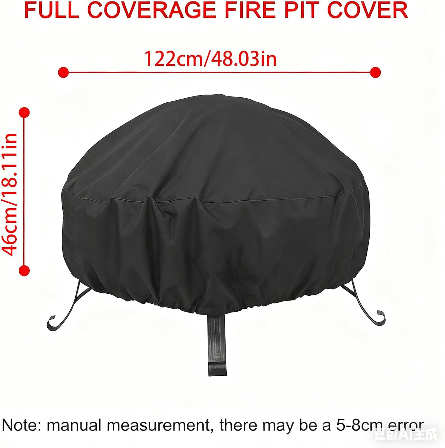 Round Fire Pit Cover | Weatherproof Dust-Proof | Fire Pit Cover Dust-Proof Fade-Resistant | for Barbecue Cooking Grilling Bonfire Rain Snow Leaves Debris Bird Droppings image number 5