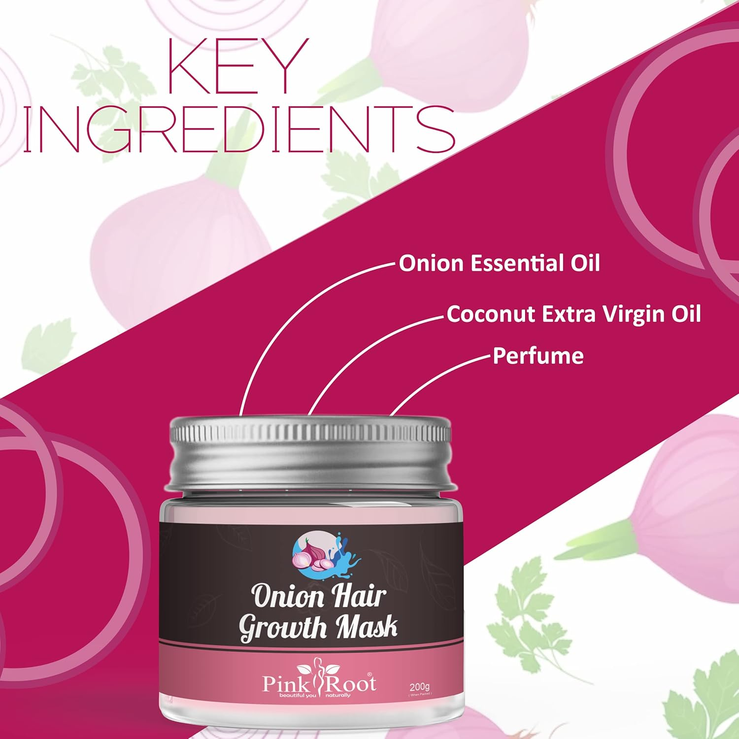 Pink Root Onion Hair Growth Mask image number 5