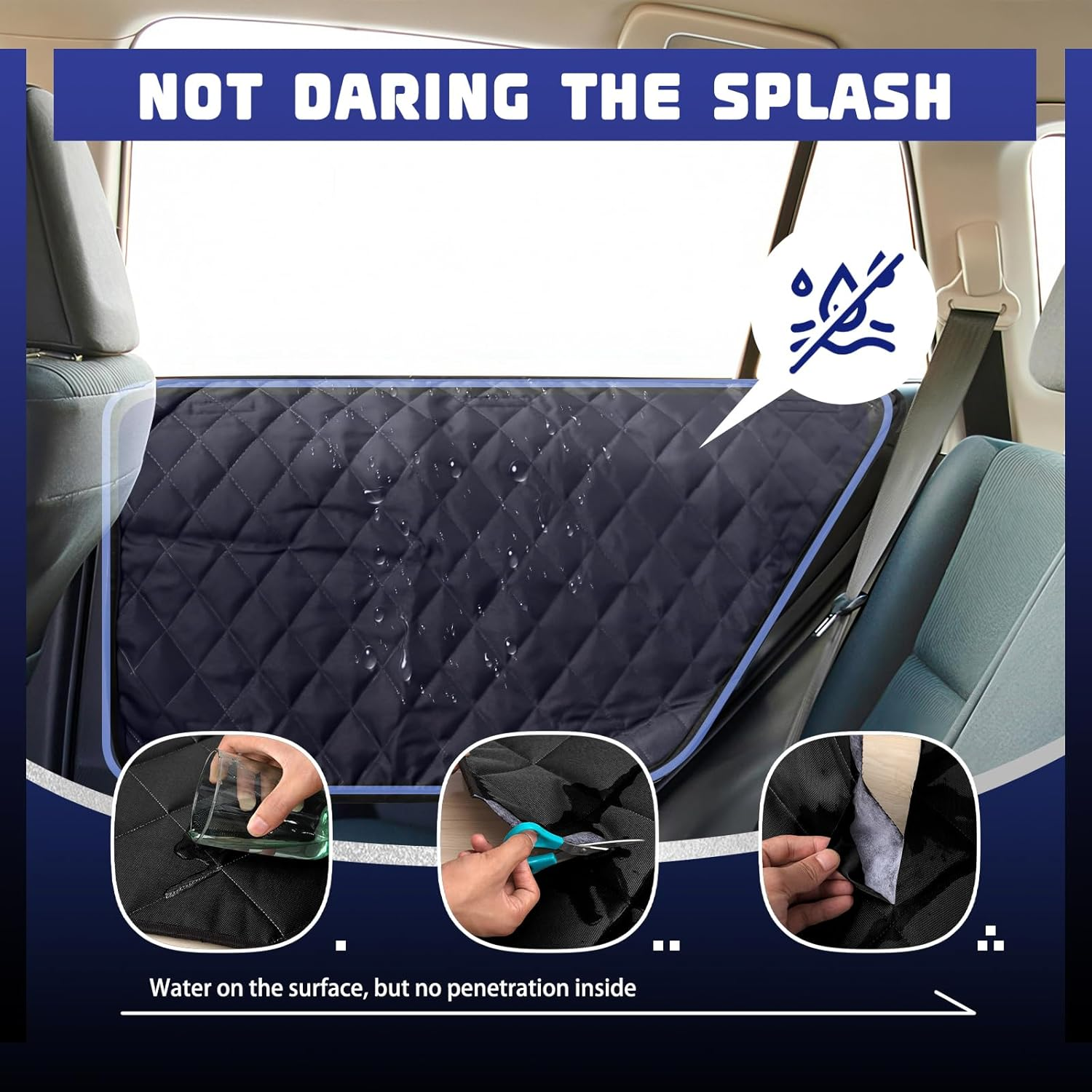 1 Pair Car Door Protector for Dogs, Waterproof & Anti-Slip Pet Car Door Covers, Black Vehicle Dog Car Window Protector Scratch Guard Accessories from Scratching (Oxford & PP) image number 3