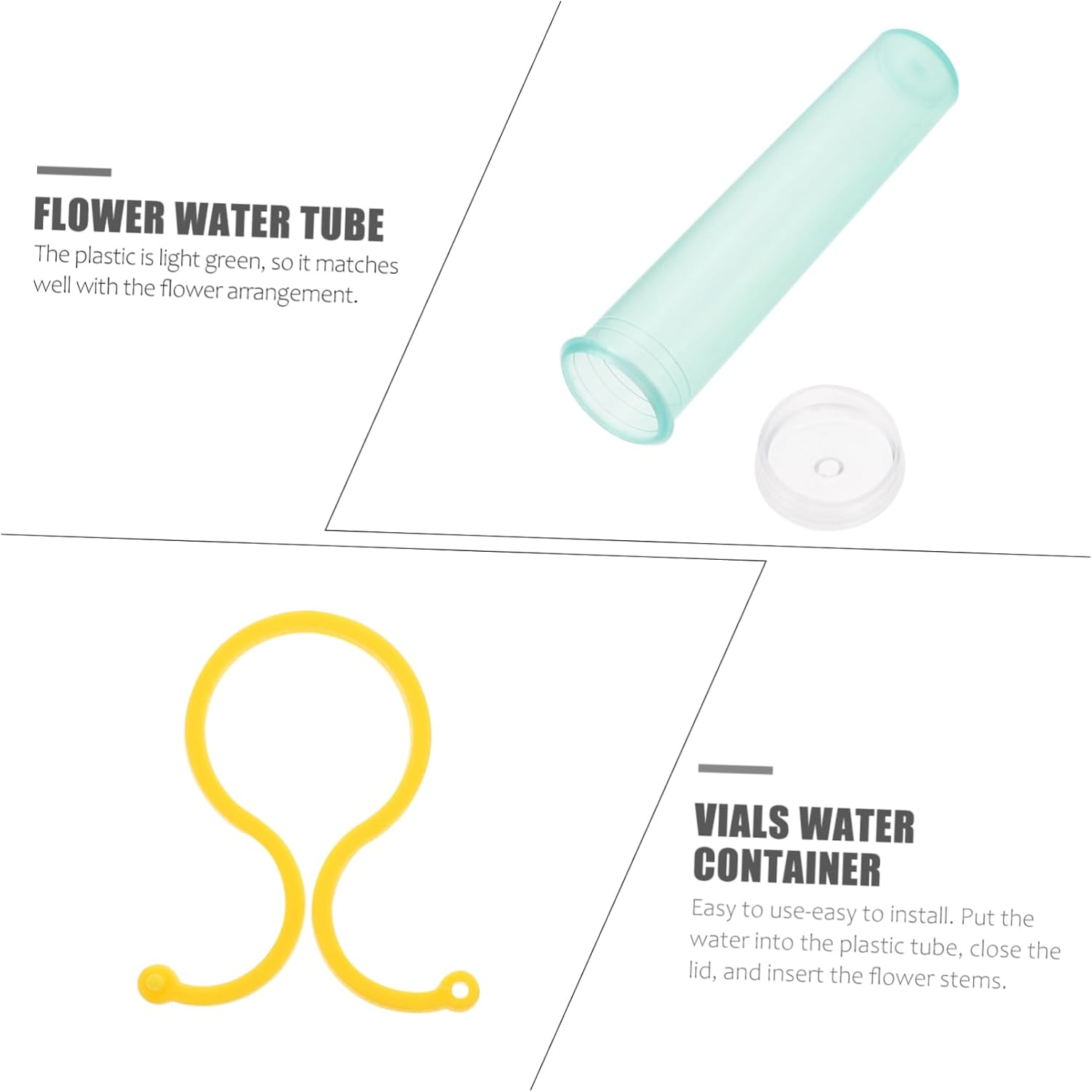 FONDOTIN 100Sets Flower Water Tube Plastic Fresh Keeping Tube for Flower Arranging Garden Supplies image number 2