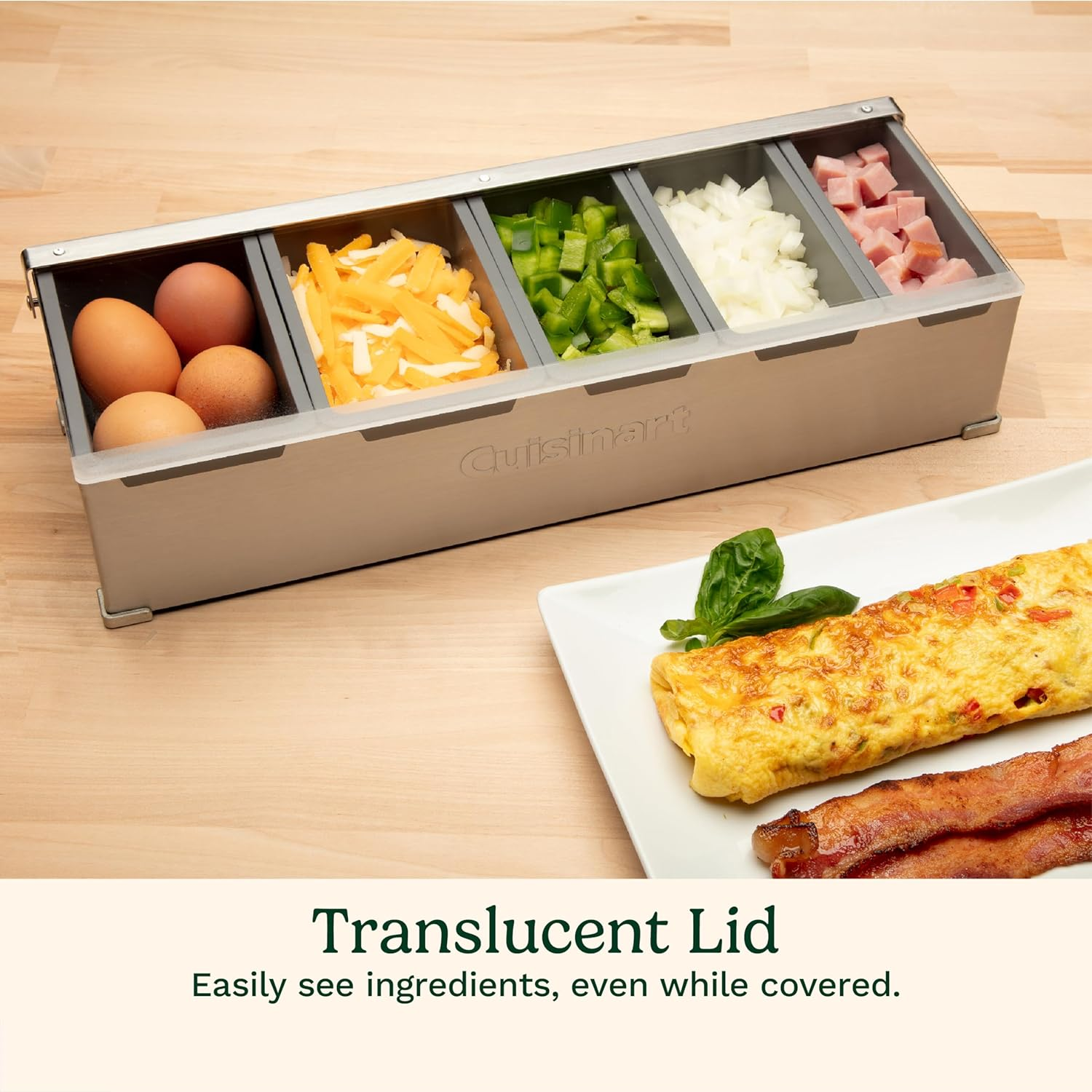 Cuisinart CPS-617A CPS-617 Condiment & Topping Station, Food Containers with Translucent Lid, 18-Piece image number 5