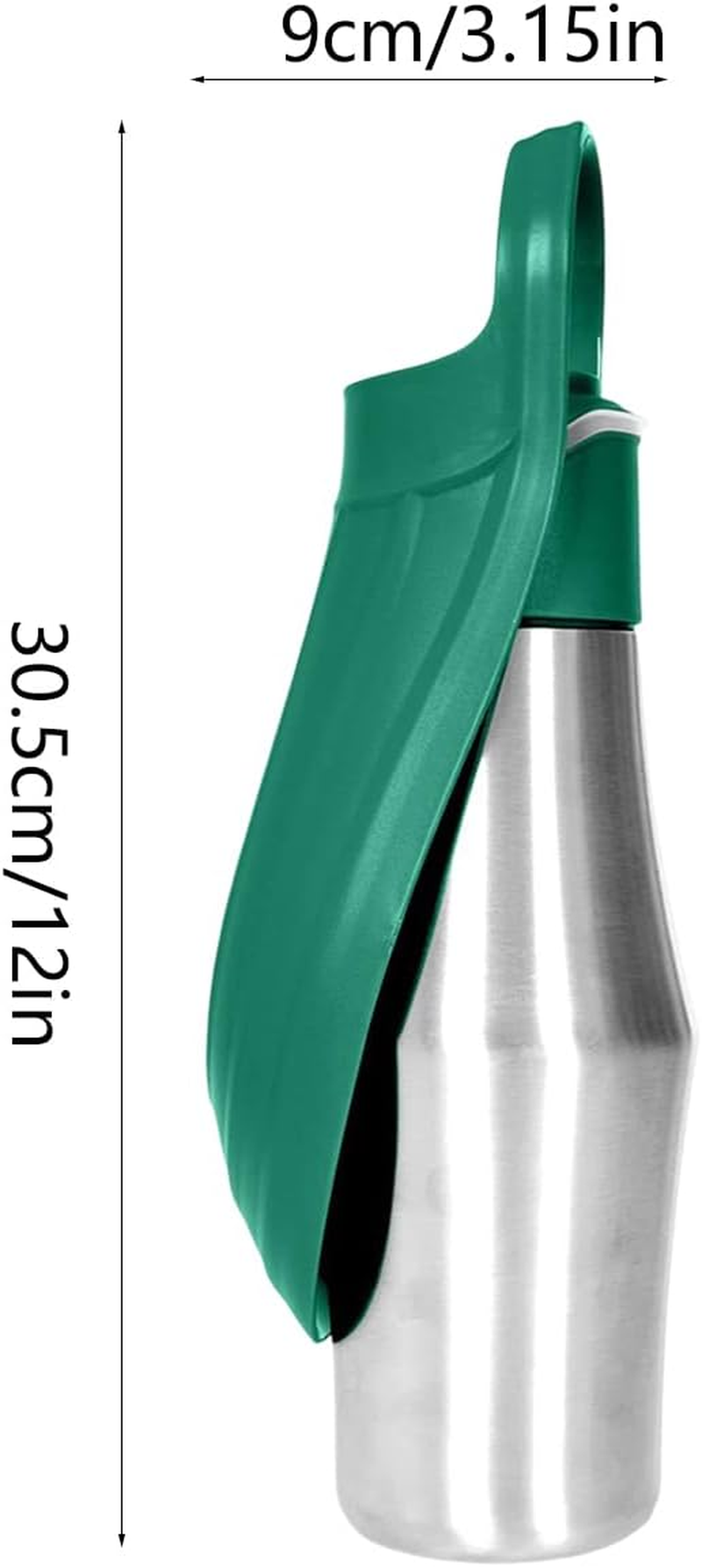 AIMALL Portable Stainless Steel Pet Water Bottle &ndash; 12In Outdoor Travel Dog Water Cup with PP Lid for Cats and Dogs, Leakproof Kettle for Hiking and Walking, Green image number 1