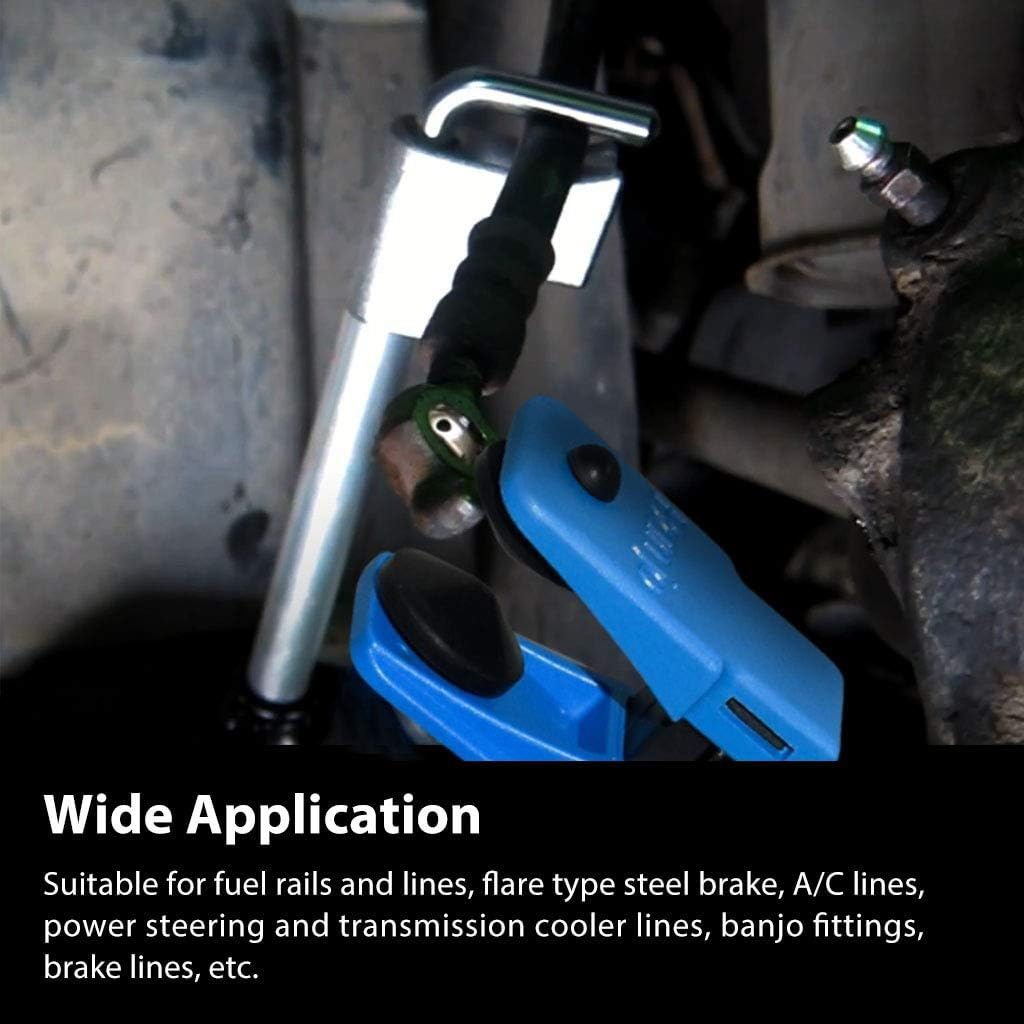 FIRSTINFO Banjo, 3/8&rdquo;, 5/16&rdquo;, 1/2&rdquo; Auto Steel Line Stopper Kit for Splitting a Brake Line and Prevent Brake Fluid Leaks. image number 2