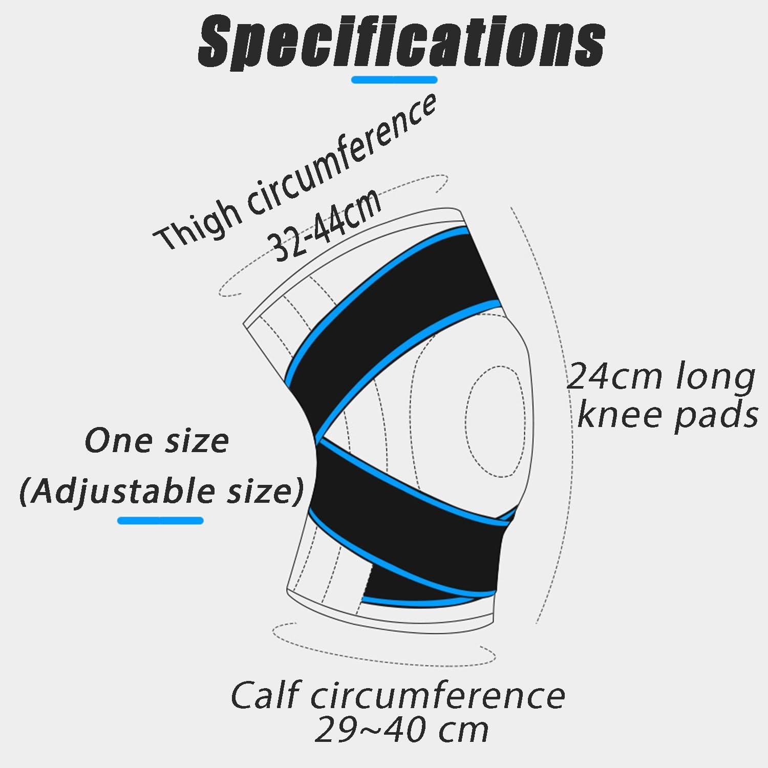 2-Pack Sports Knee Brace, Adjustable Knee Sleeves for Meniscus & Ligaments with Lateral Stabilizers & Gel Patella Pad, for Knee Support & Protection, Unisex,Men Blue-Black image number 3