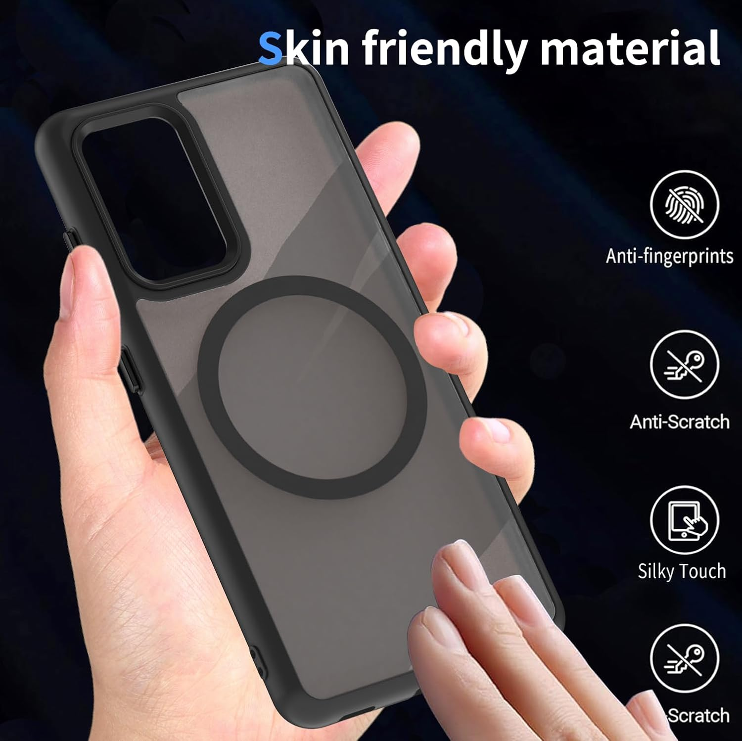 AOMYKE Magnetic Case for Samsung Galaxy A52 / A52S 5G Mobile Phone Case for Samsung Galaxy A52 / A52S 5G Compatible with Magsafe Translucent Matte Anti-Fingerprint PC Back + TPU Bumper - Black image number 1