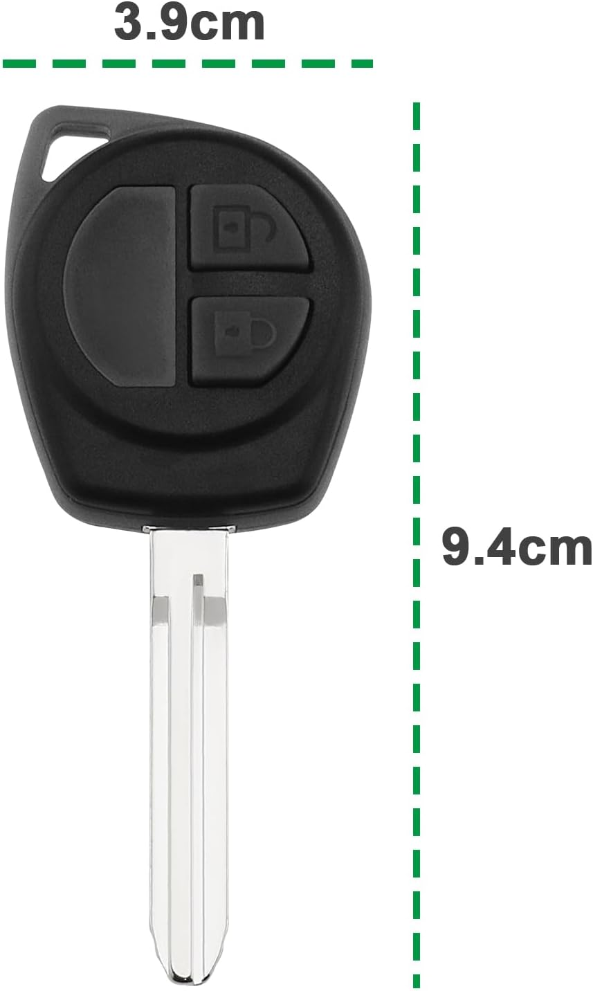 LT Easiyl 2Pcs Key Fob Replacement 2 Button Keypad Car Key Shell Case Compatible with Suzuki Compatible with Alto Compatible with Baleno Compatible with Grand image number 1