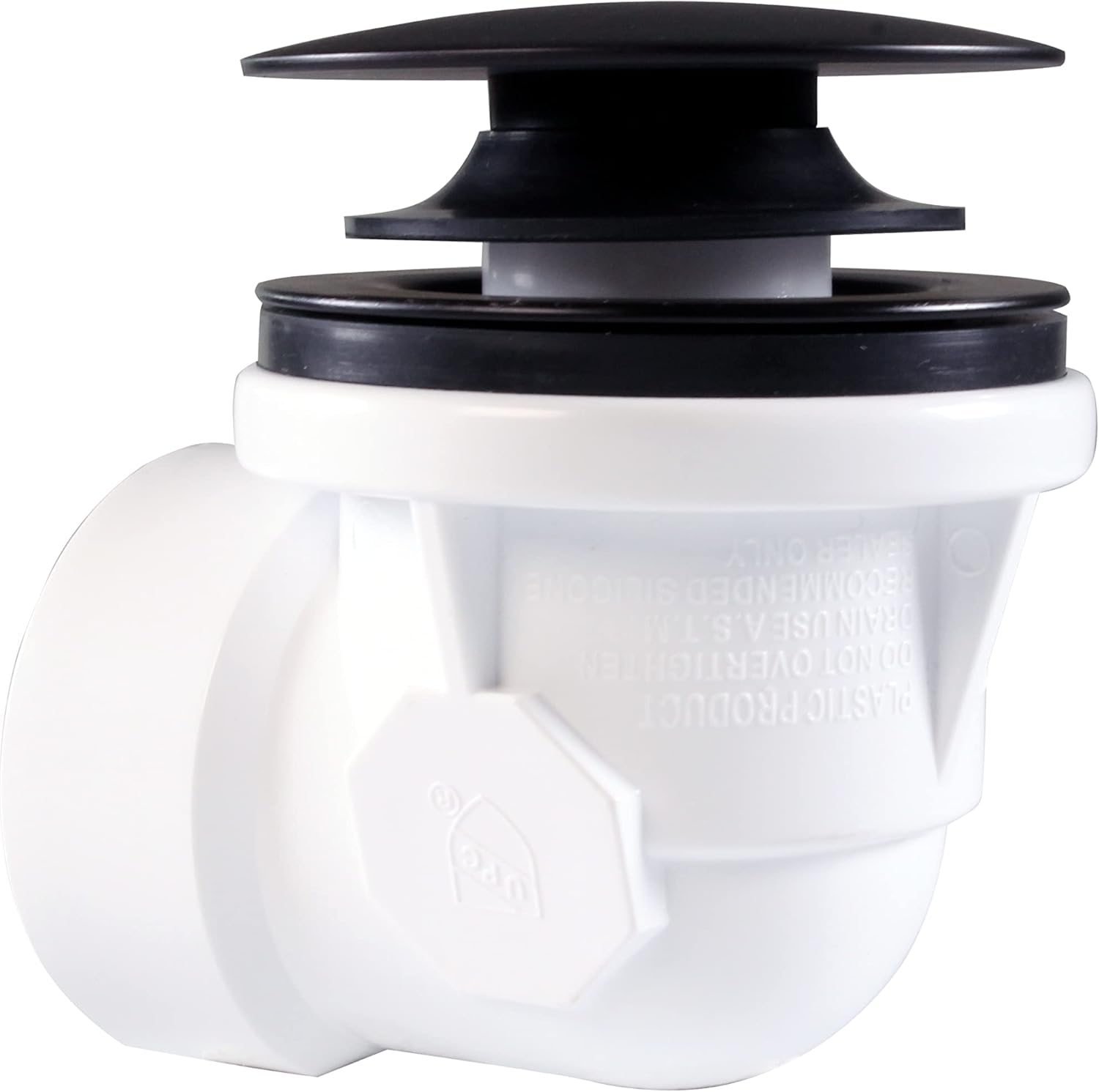 Westbrass 493244H-62 PVC Waste/Overflow Tip-Toe Bath Drain, Matte Black