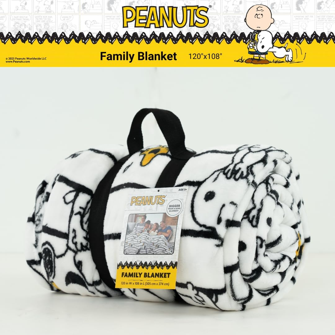 Franco Peanuts Snoopy Bedding Super Cozy Oversized Family Size Blanket, 120 in X 108 In, (Officially Licensed Product) Collectibles image number 4