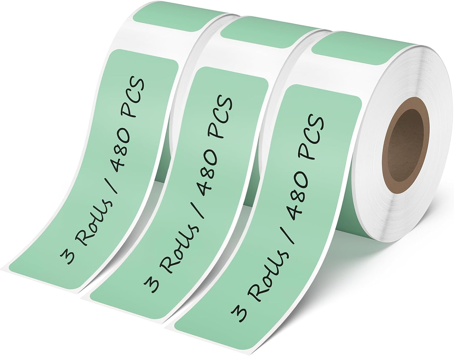 3 Rolls Thermal Label Maker Tape 12 X 40 Mm White Self-Adhesive Stickers Paper Vinyl Decals Waterproof Name Tag for Home Office School 480 PCS
