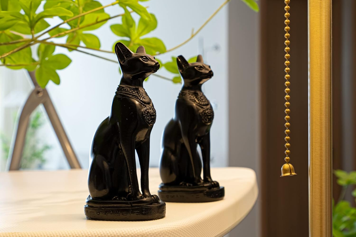 EASCHEER Egyptian Cat Goddess Bastet Statue 2PCS Collectibles Figurine Animal Statues Egyptian D&eacute;cor(4.2 Inches Black) - Black image number 7
