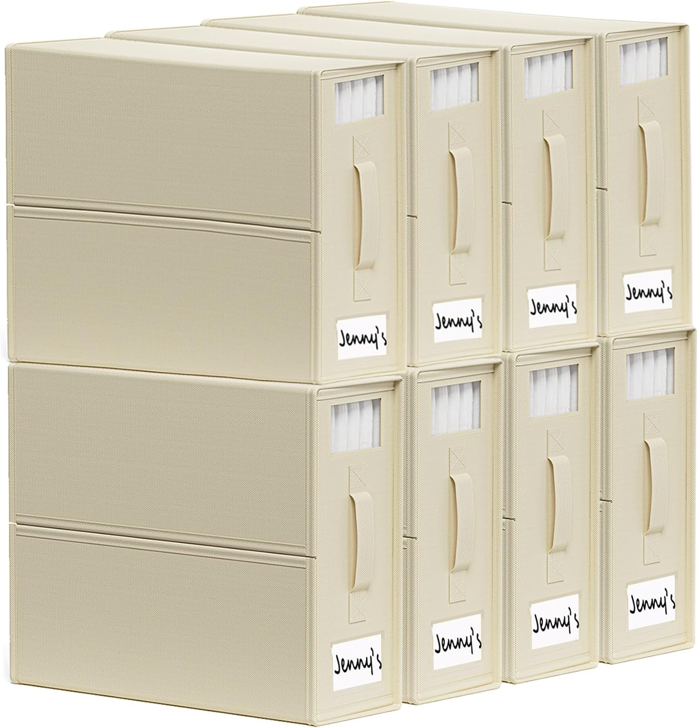 Sheetcube Bed Sheet Organizers and Storage 6 Pack, Foldable Linen Closet Organizer with Window and Label, Bedding Folder Storage Box Container for Blanket, Duvet Cover Set, Bed Sheet Set - Grey