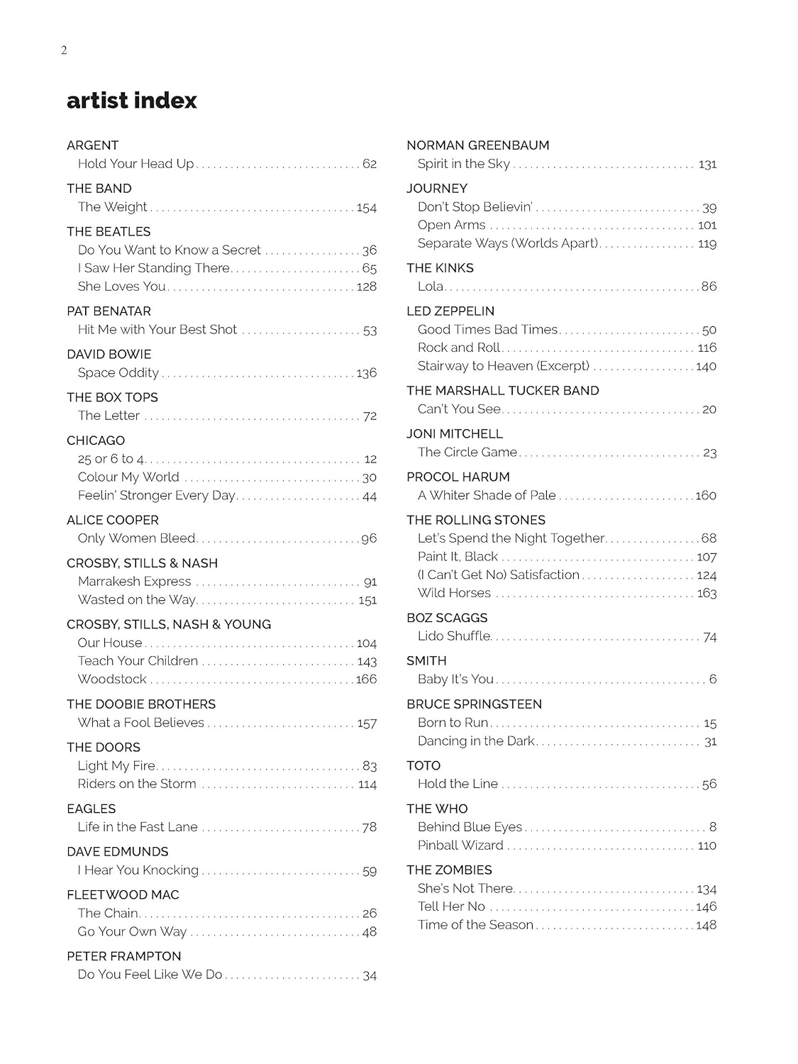 Alfred'S Easy Guitar Songs -- Classic Rock: 50 Hits of the '60S, '70S & '80S image number 5