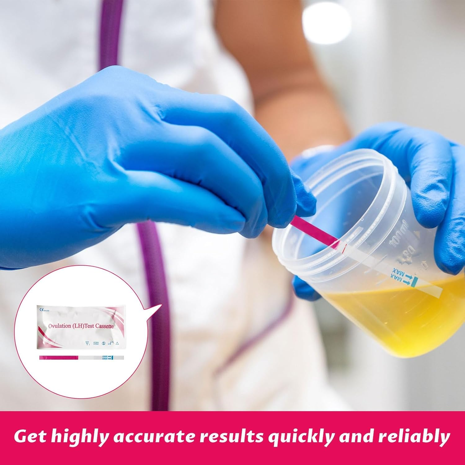 Ovulation Test Strips Kit, 50Pcs Ovulation Strips, Ovulation Tests Tracker Predictor Kit for Women, Accurately and High Sensitivity Result Ovulation Home Test Strips, Easy at Home Ovulation Kits image number 5