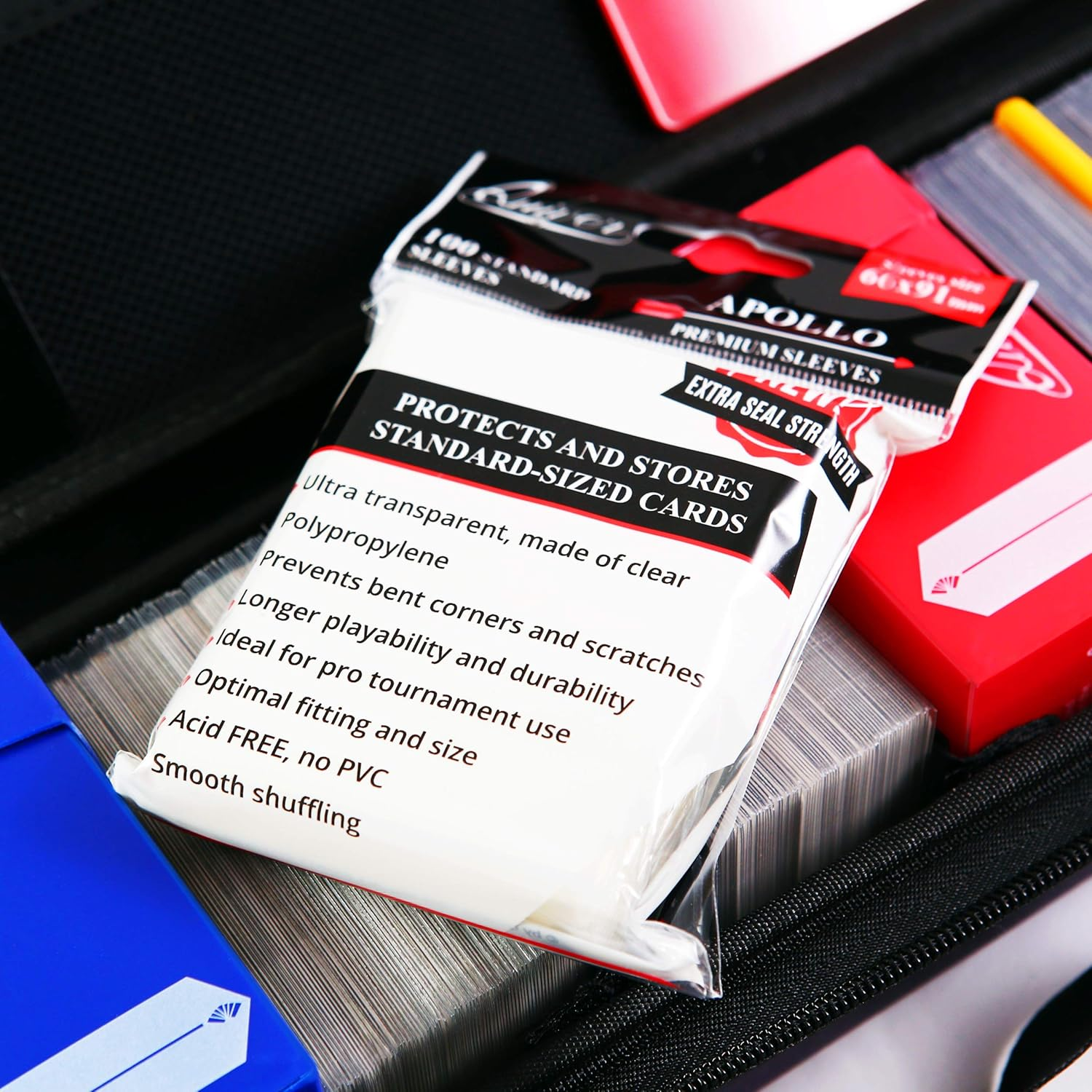 Quiver Time 200 Apollo Standard Clear Card Sleeves Fits Magic: the Gathering Cards and Other TCG Cards - Ultra Transparent Trading Card Sleeve, Card Protector Sleeves (66 X 91 Mm) - Clear Transparent Card Sleeves image number 5