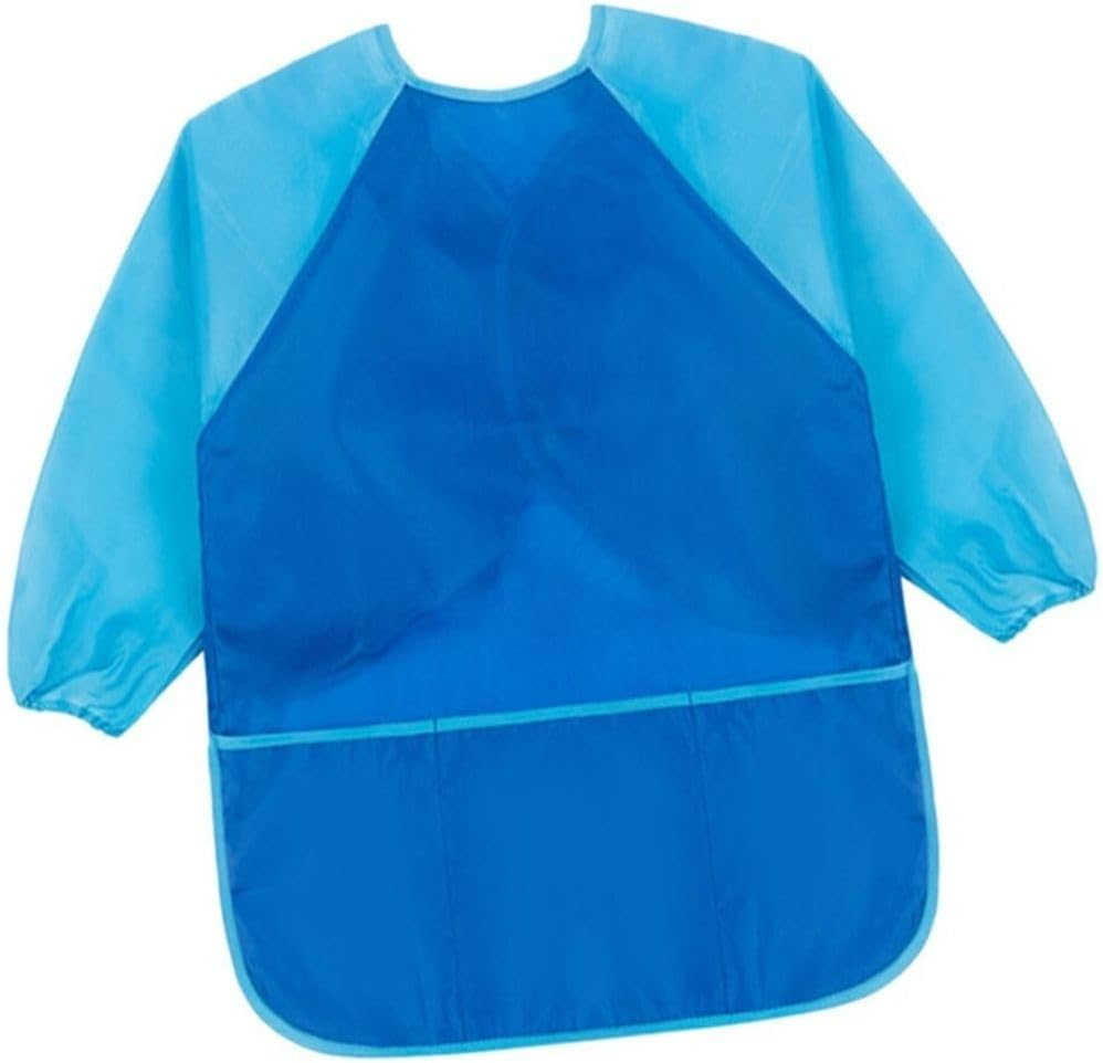 Waterproof Art Smock, Children Painting Smock, Kids Art Apron Long Sleeve for Toddler with 3 Roomy Pockets for Cooking, Baking, Pink