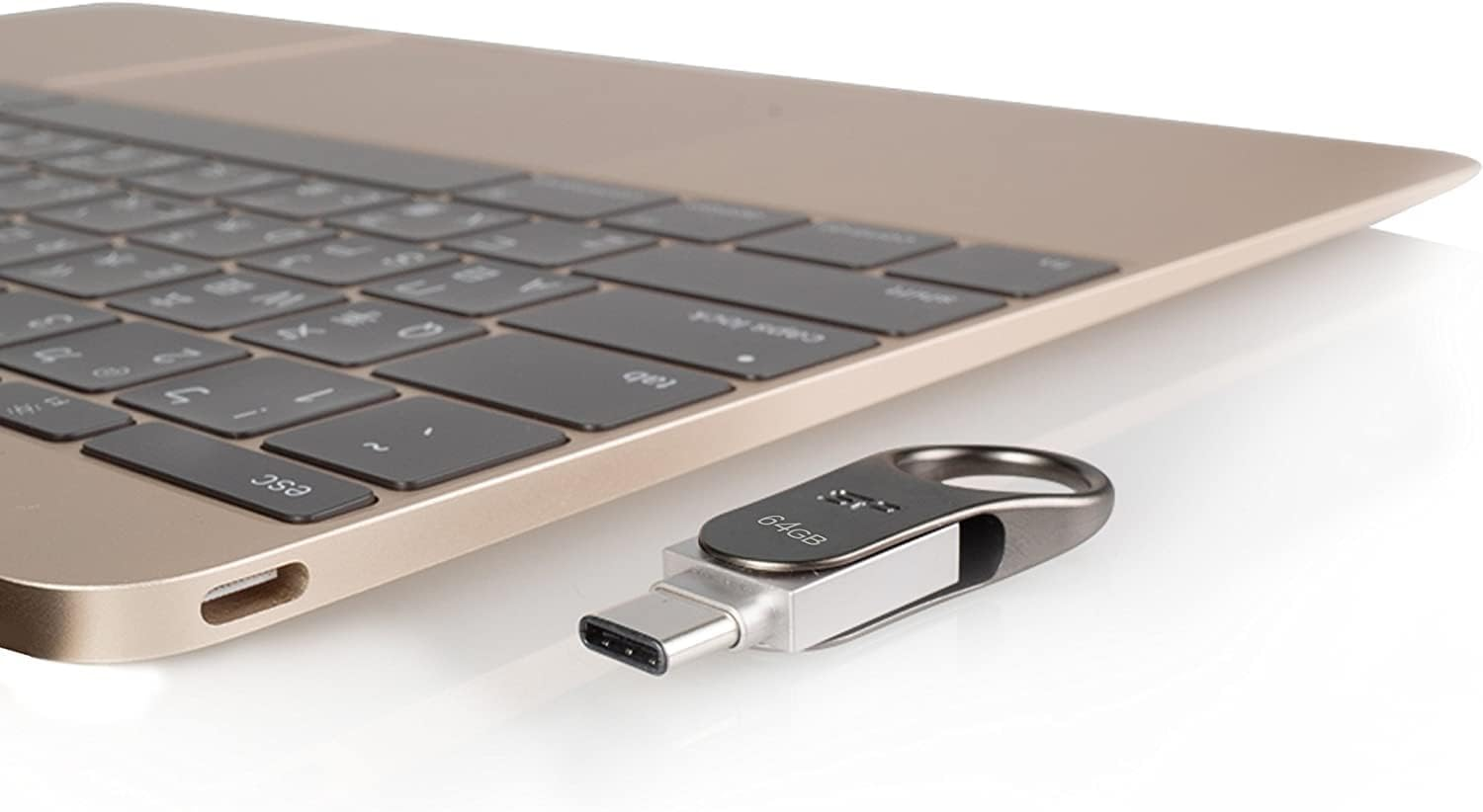 Silicon Power 64GB Dual USB-C USB-A OTG Flash Drive, USB 3.0 Type-C Type-A with Keychain Hole Key Ring Design, Metal Casing Dustproof Waterproof Thumb Drive Pen Drive Memory Stick, Mobile C80 Series image number 4
