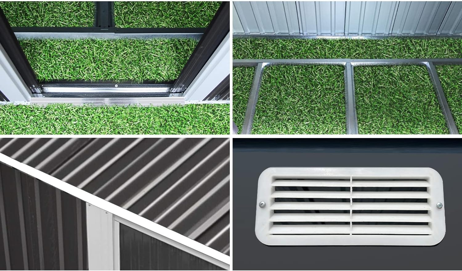 Livsip Outdoor Storage with Metal Base and Lock 2.38 X 1.31M Garden Shed - With Base image number 2