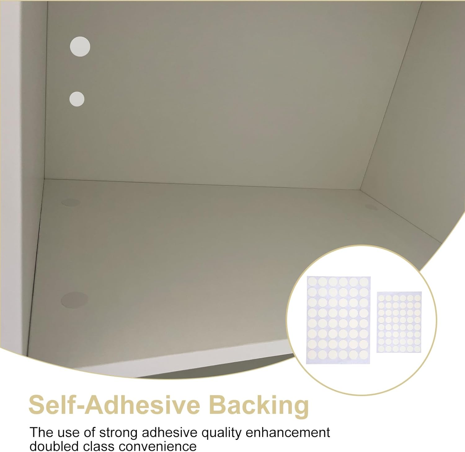 Screw Hole Stickers Self Adhesive 204 Pcs, 15Mm (96 Pcs) & 21Mm (108 Pcs) Screw Covers Caps White, Dustproof, Easy Peel & Stick Hole Concealers for Shelves & Cabinets image number 3